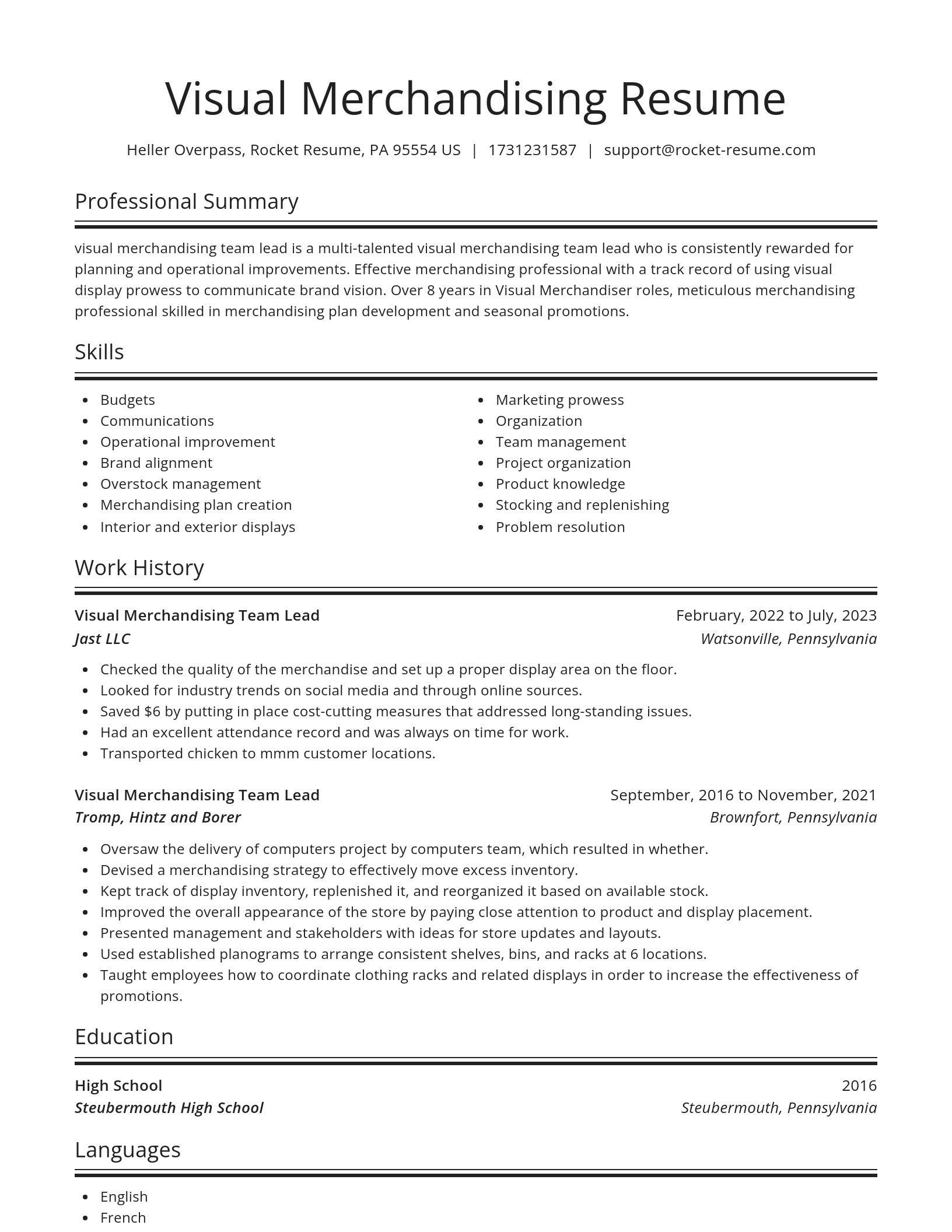 Spotlight resume template