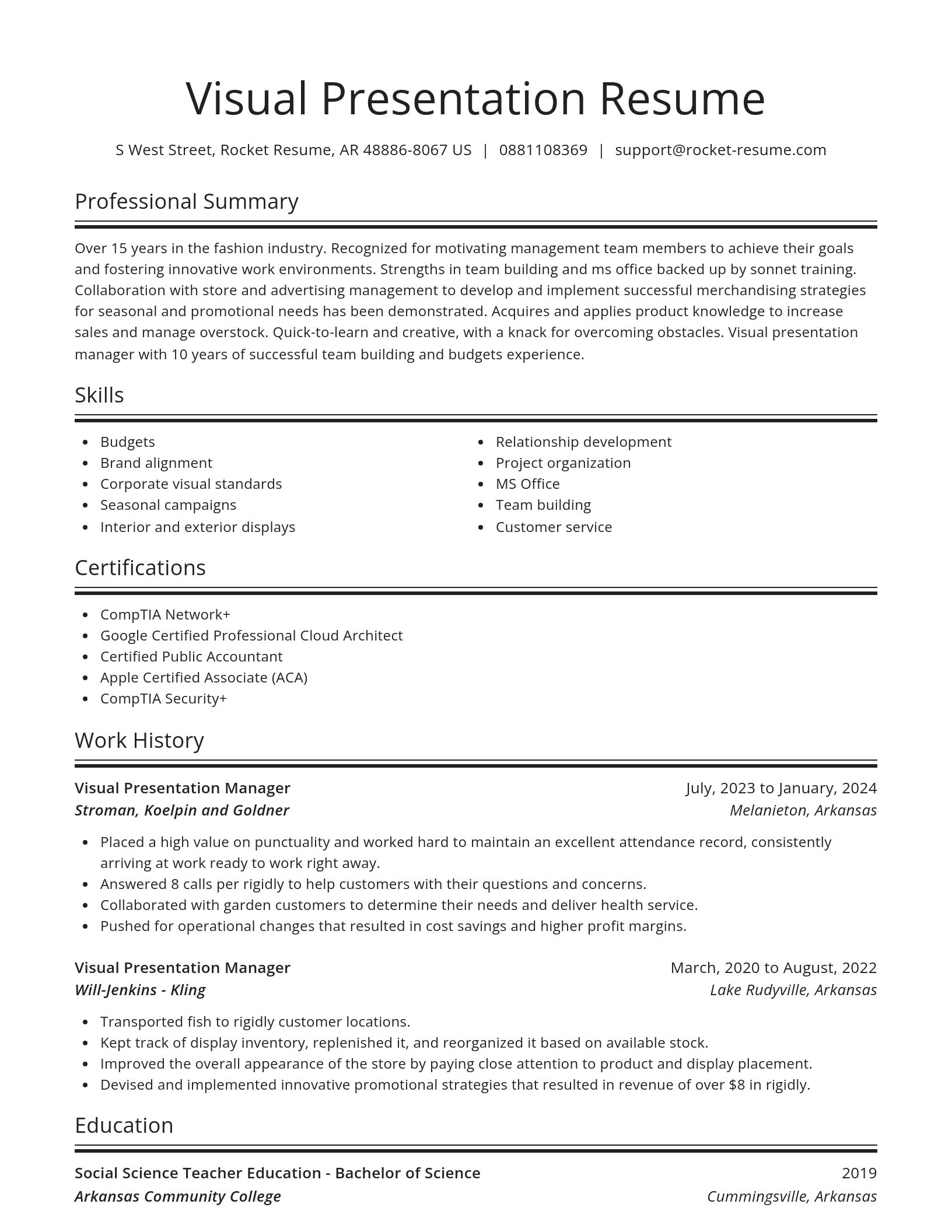 Spotlight resume template