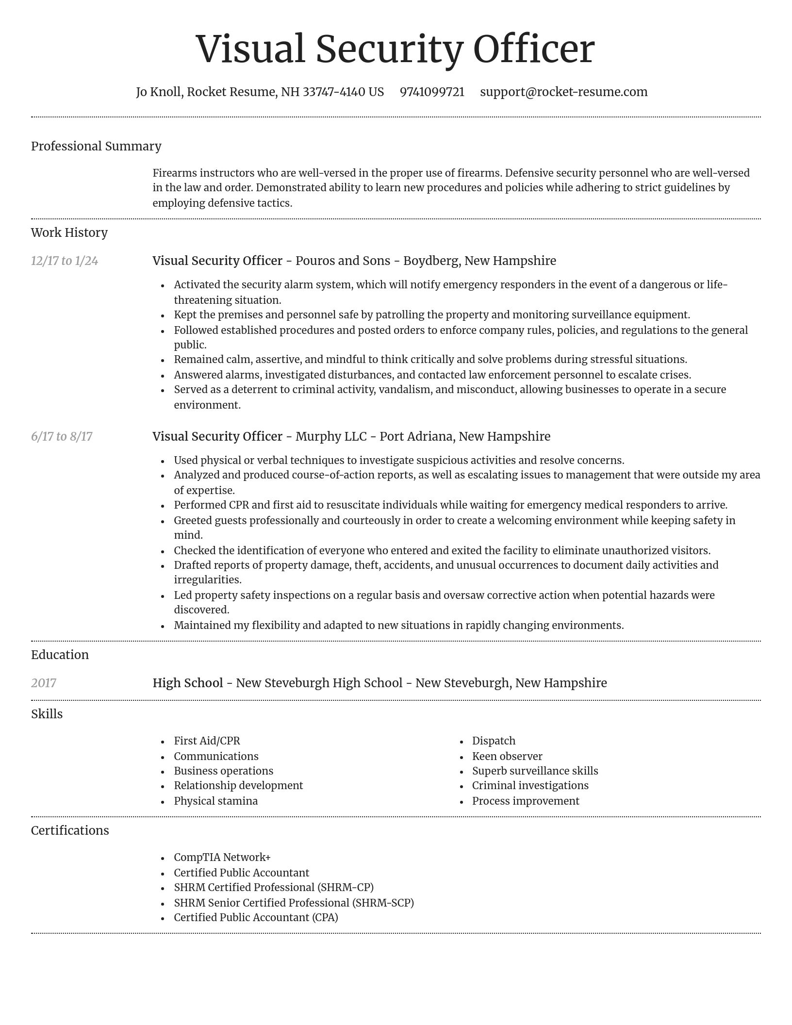 Dignified resume template