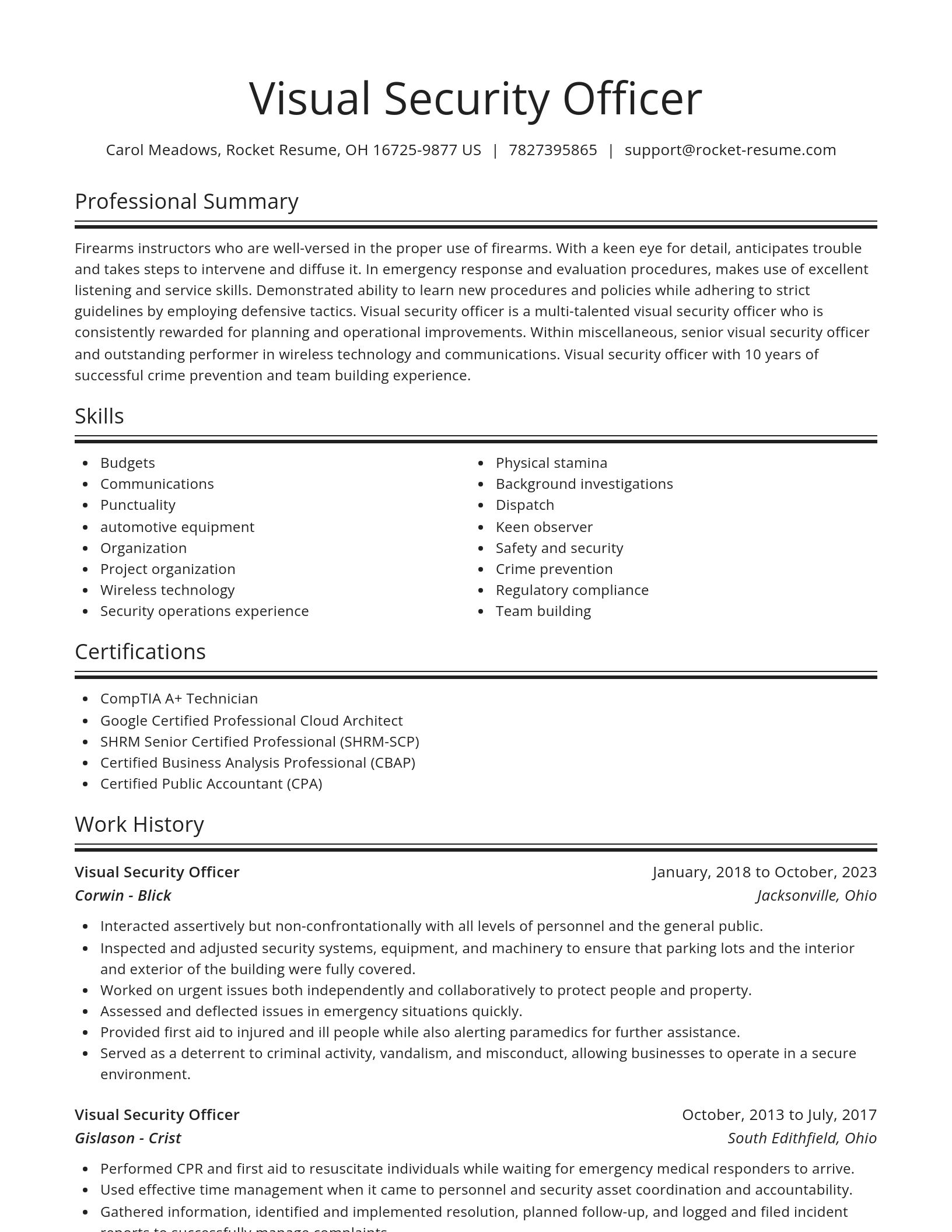 Spotlight resume template