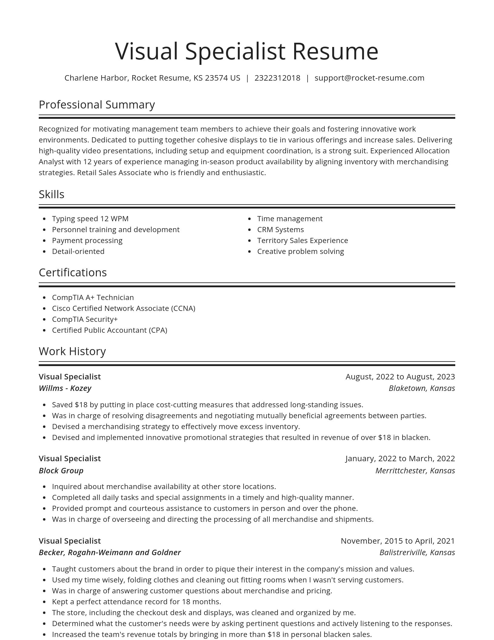 Spotlight resume template