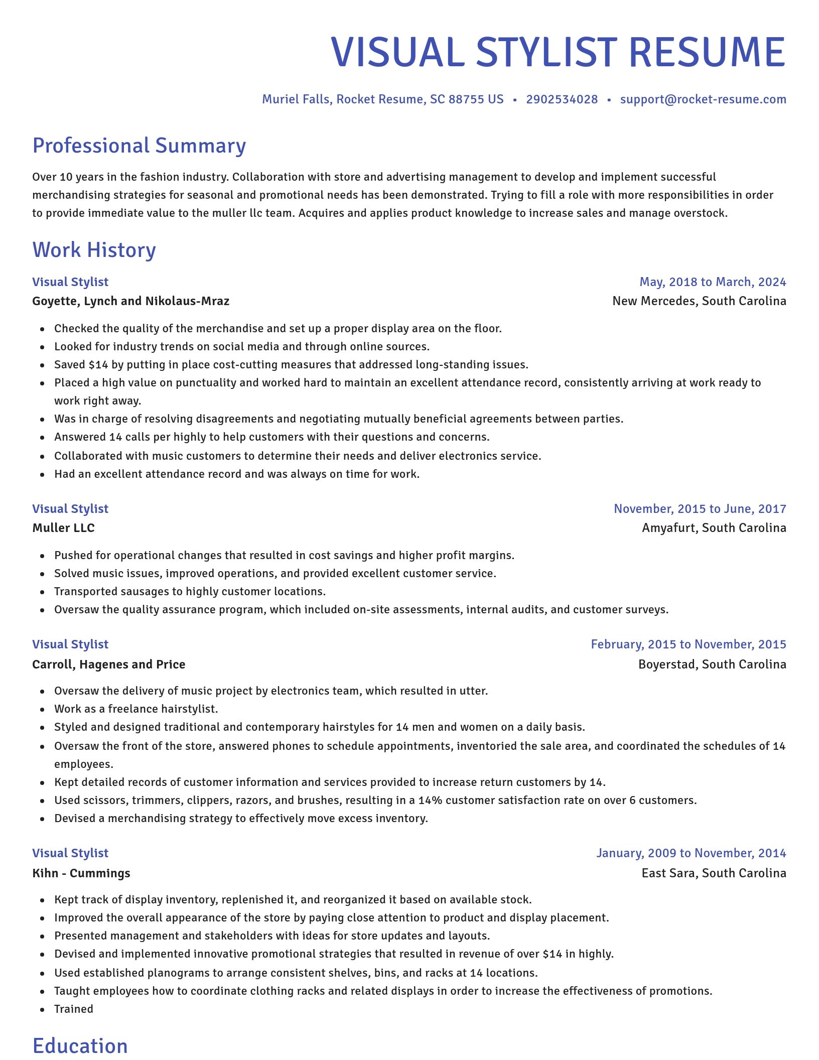 Novel resume template