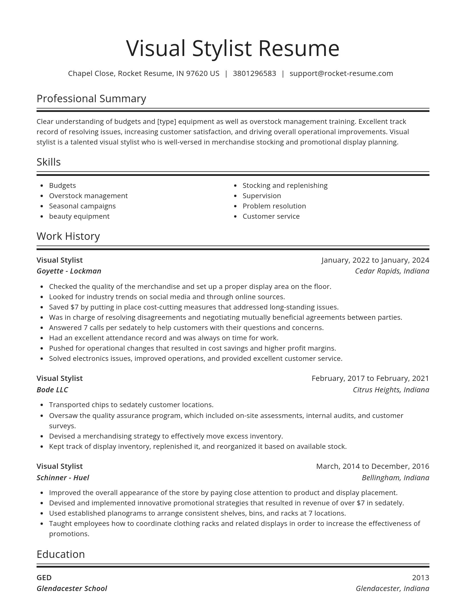 Spotlight resume template