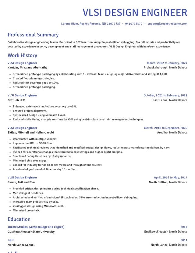 Novel resume template