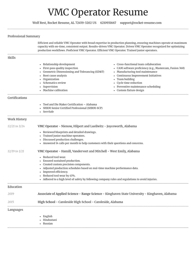 Dignified resume template