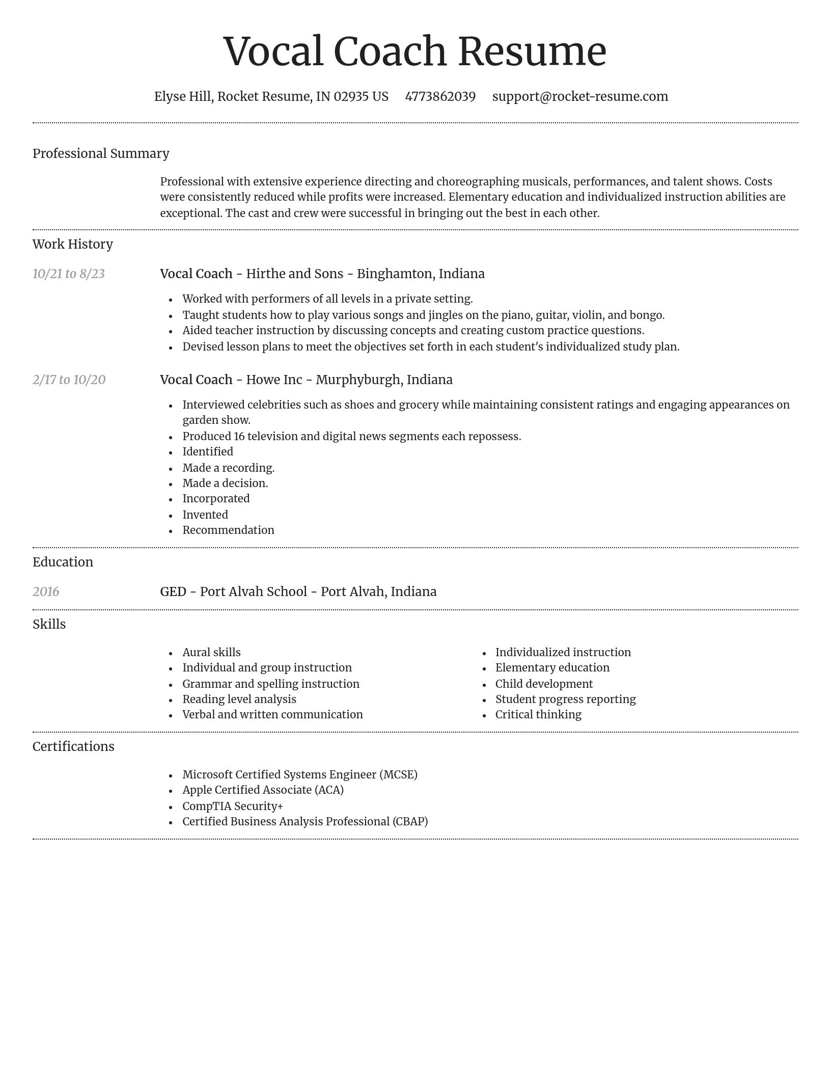 Dignified resume template