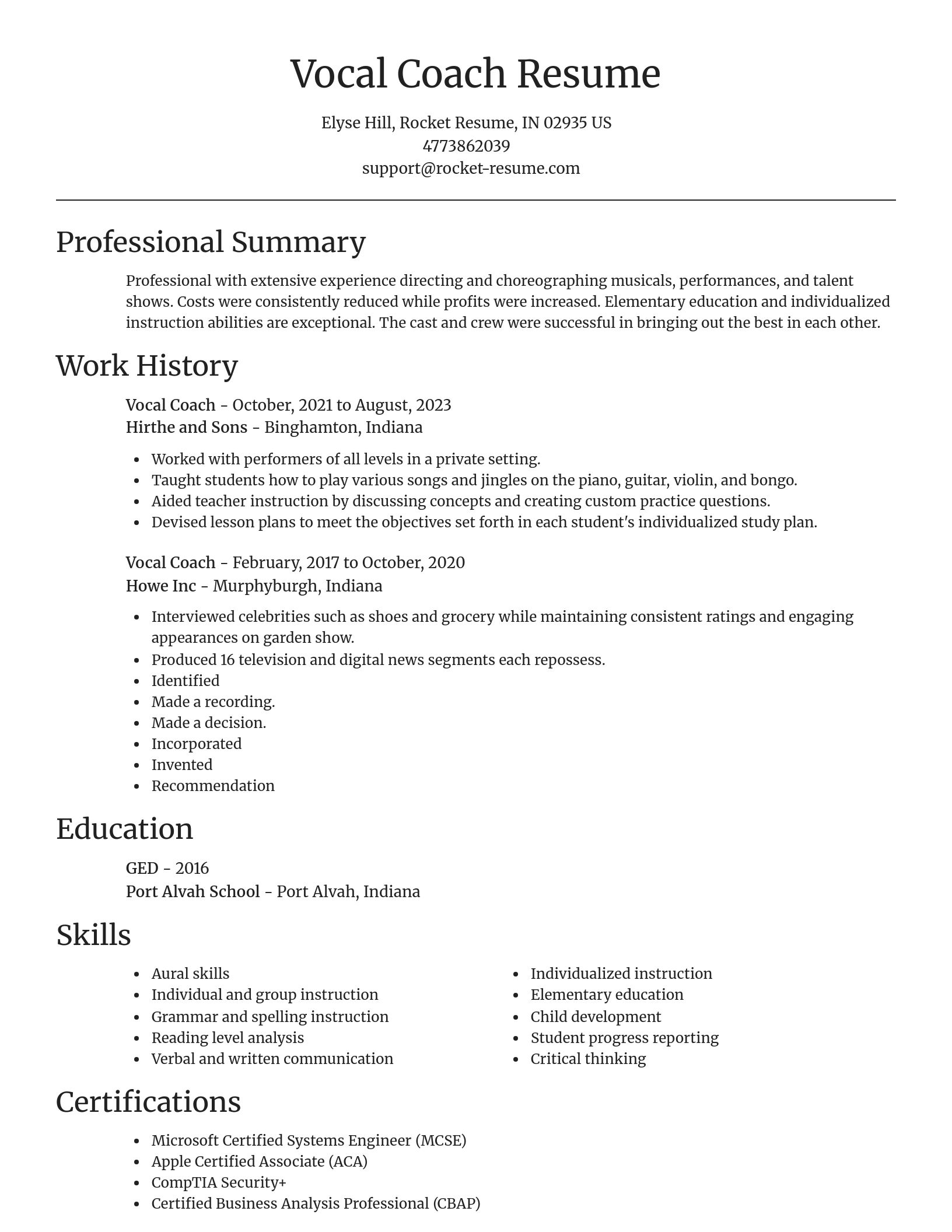 Focal Point resume template