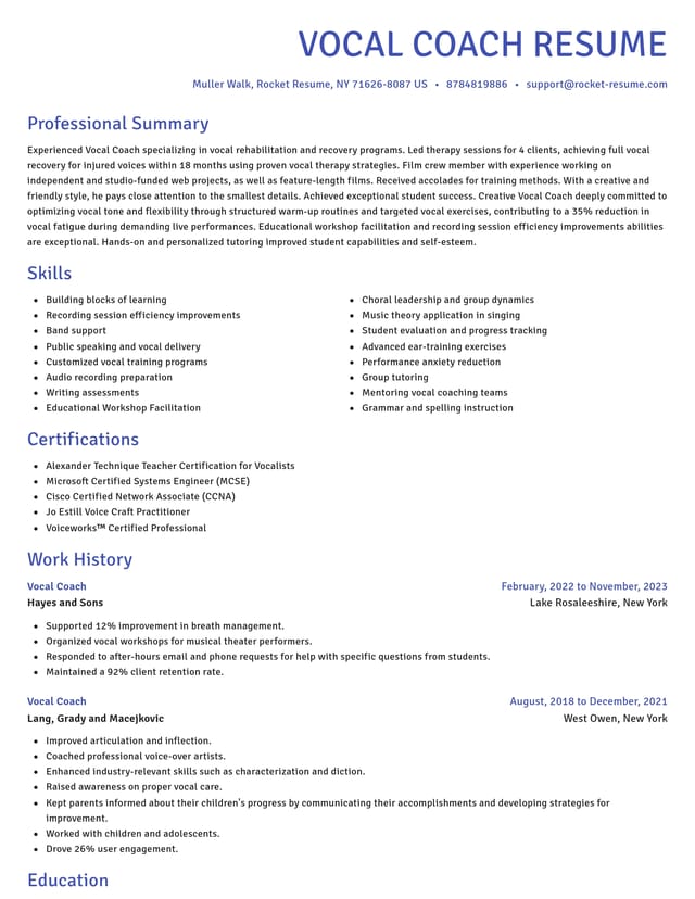 Novel resume template