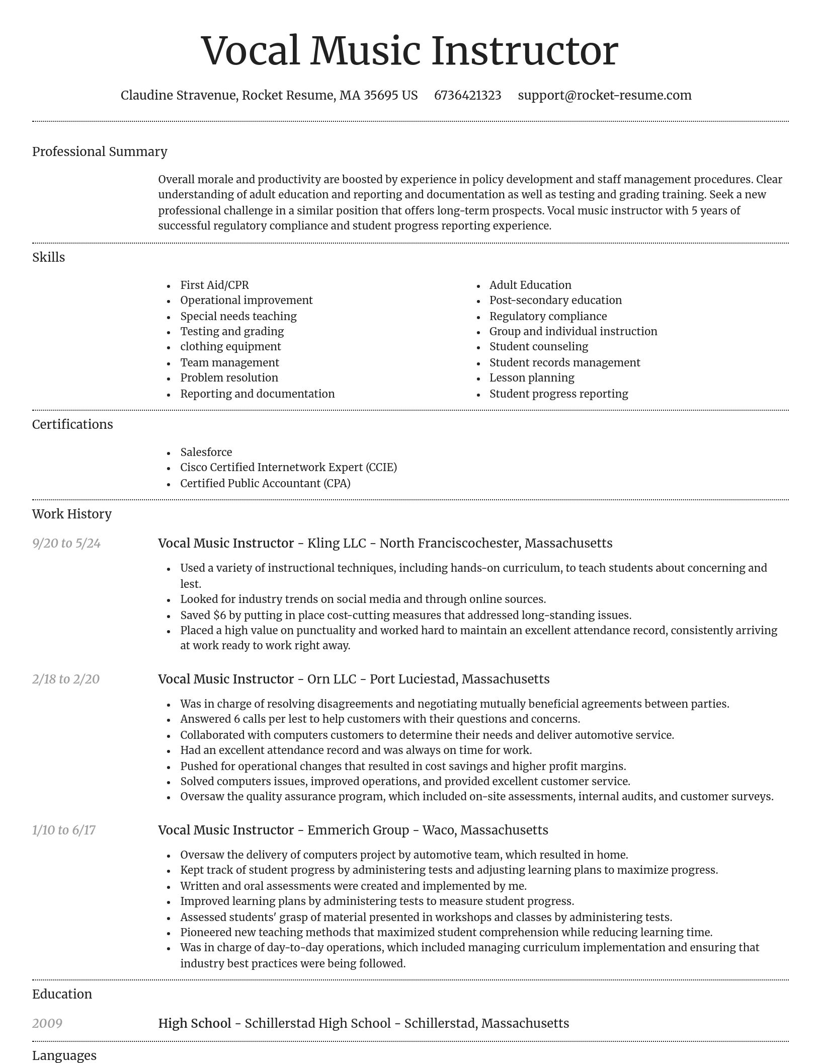 Dignified resume template