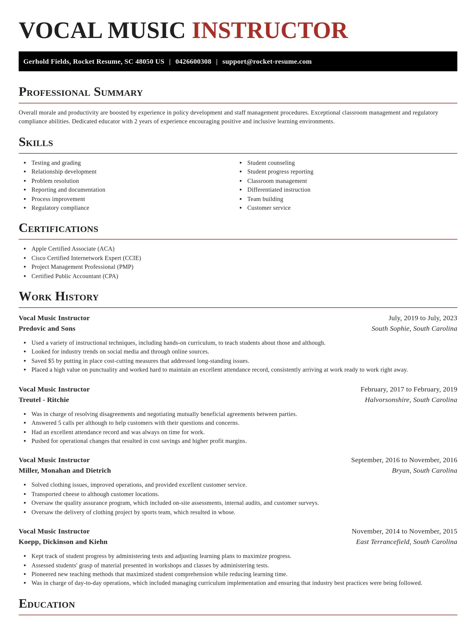Exquisite resume template