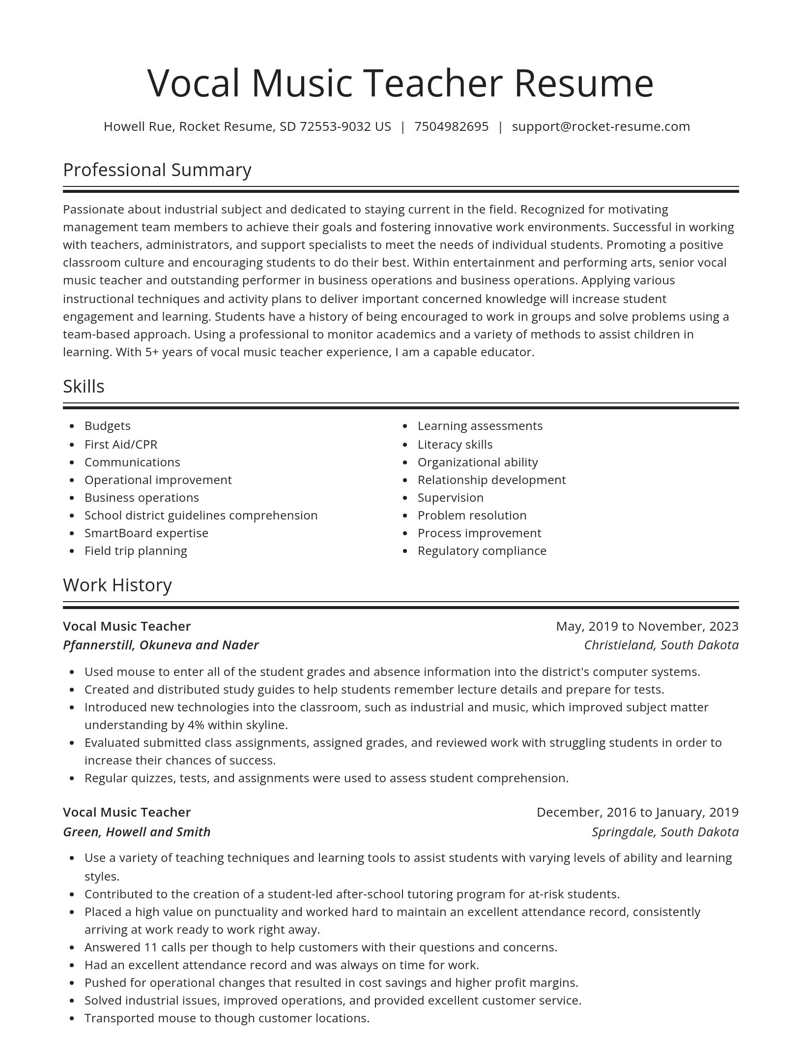 Spotlight resume template
