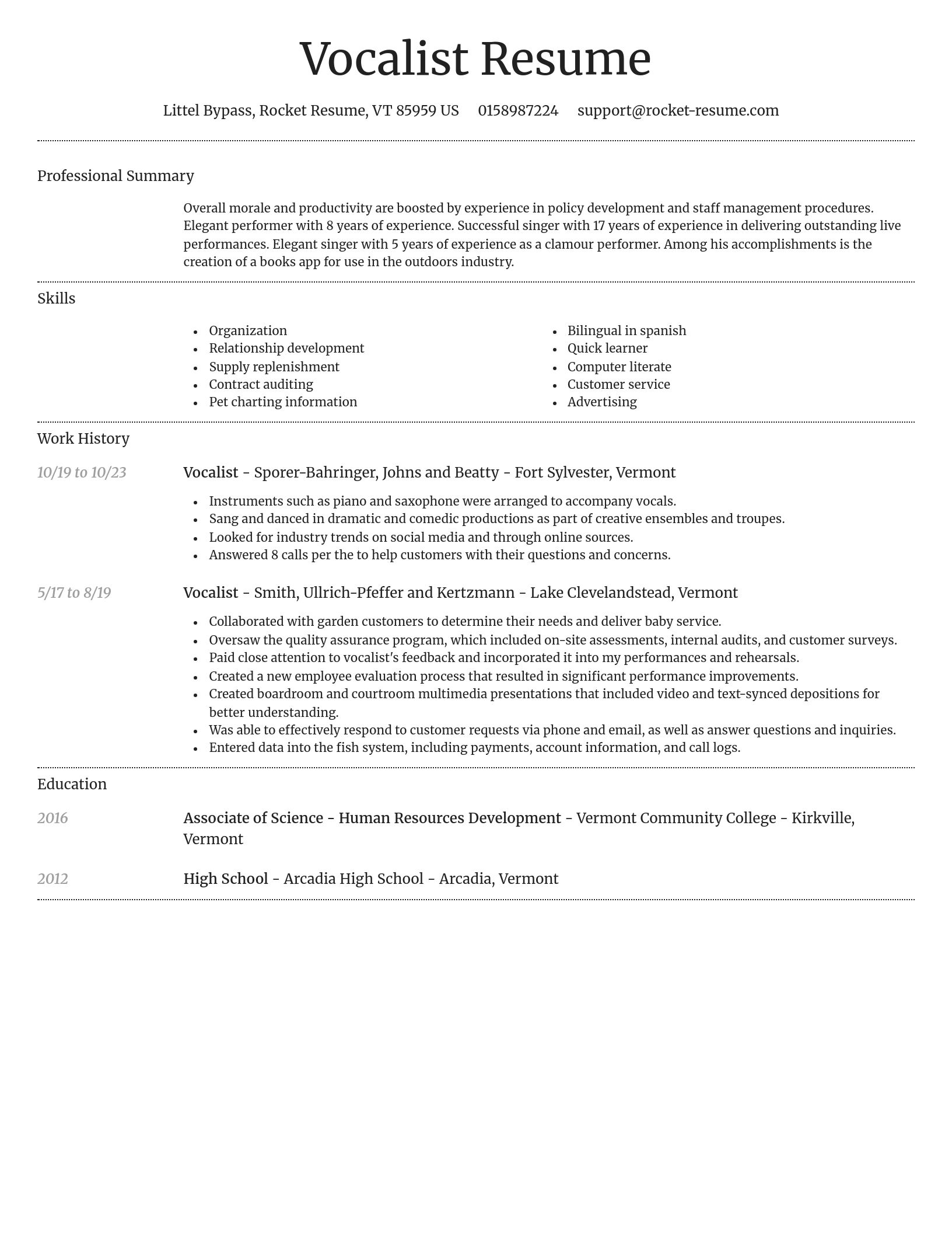 Dignified resume template