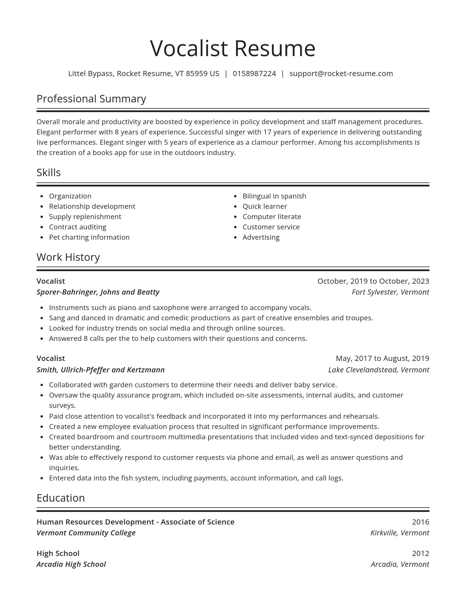 Spotlight resume template