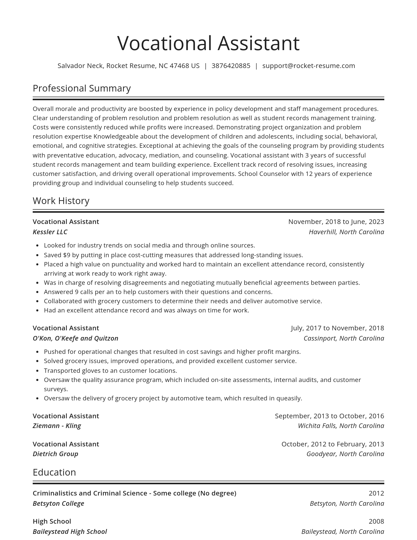 Spotlight resume template