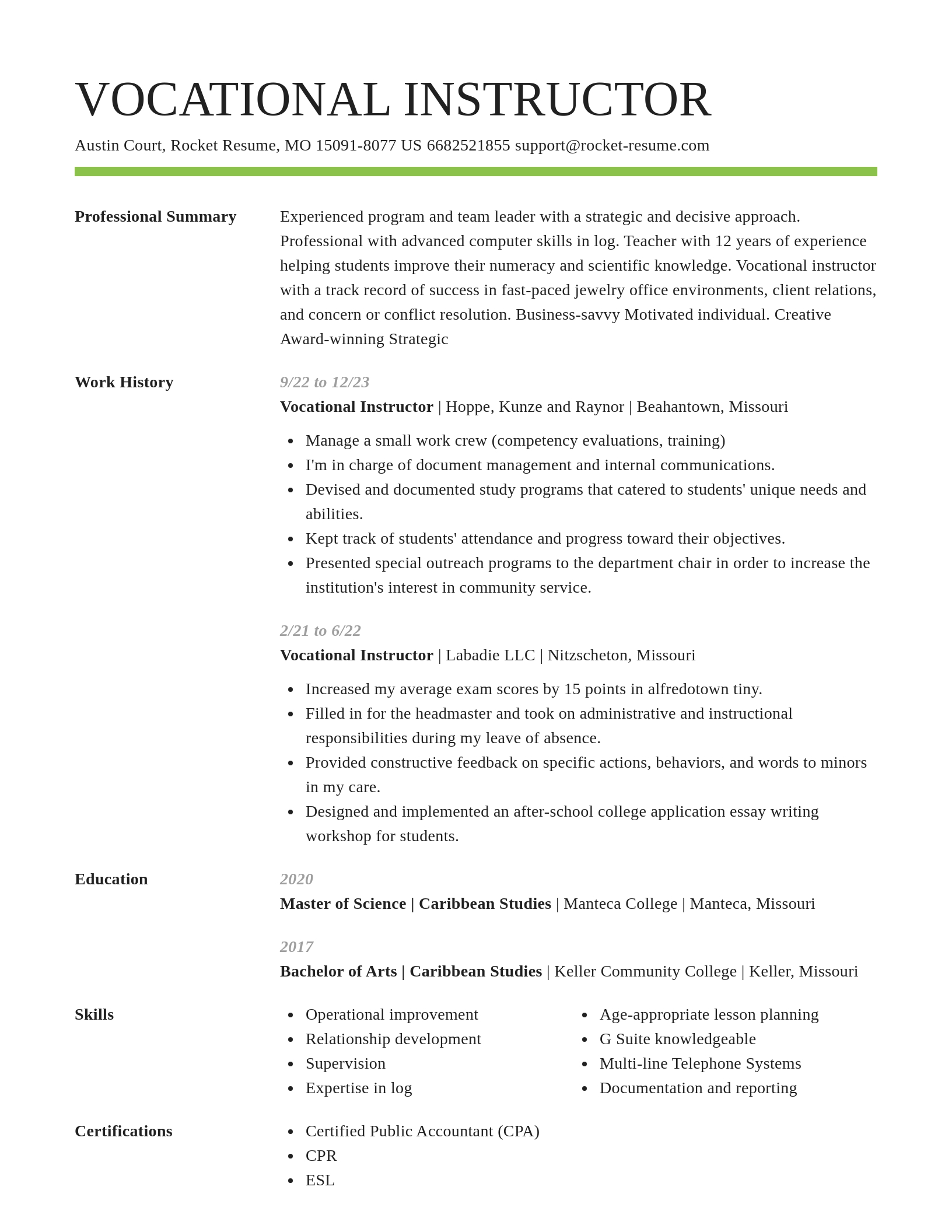 Smart resume template