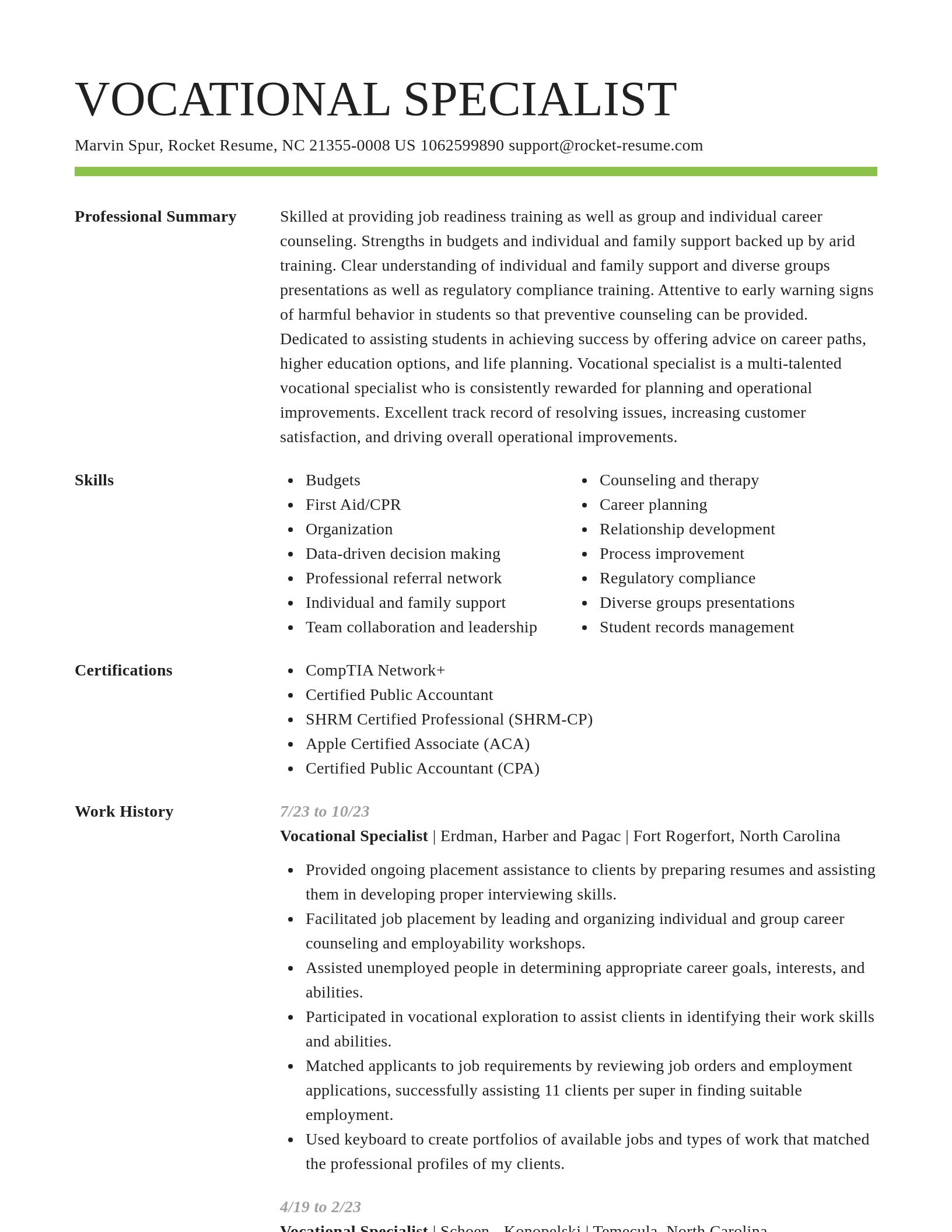 Smart resume template
