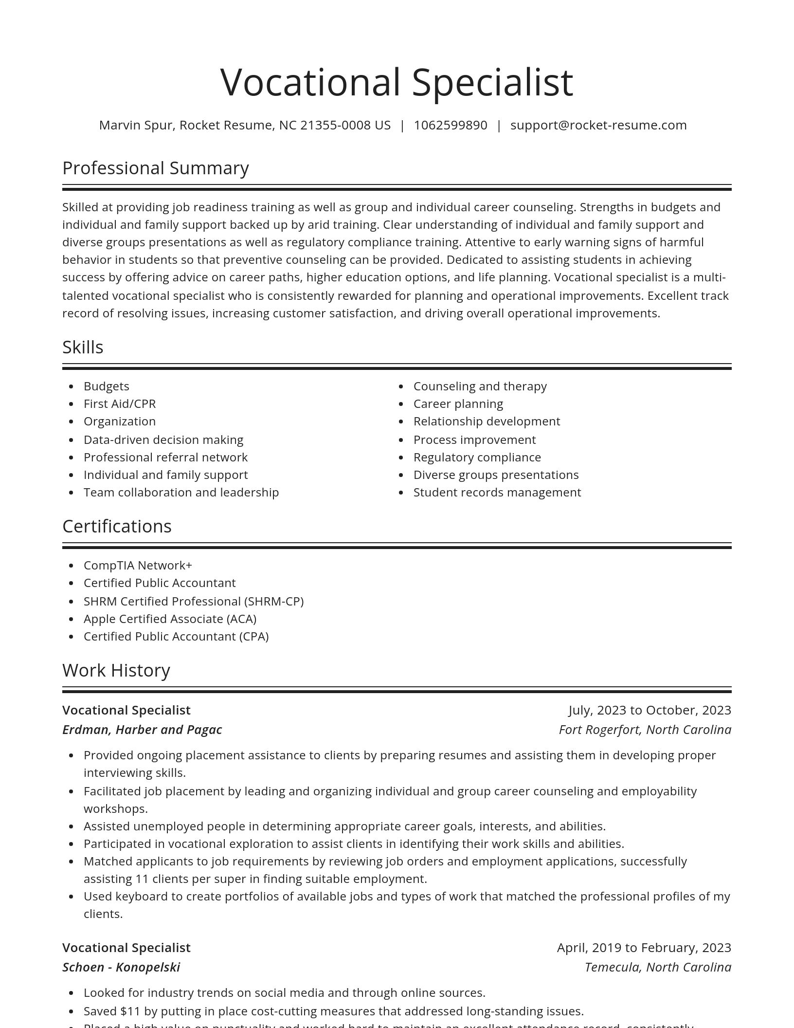 Spotlight resume template