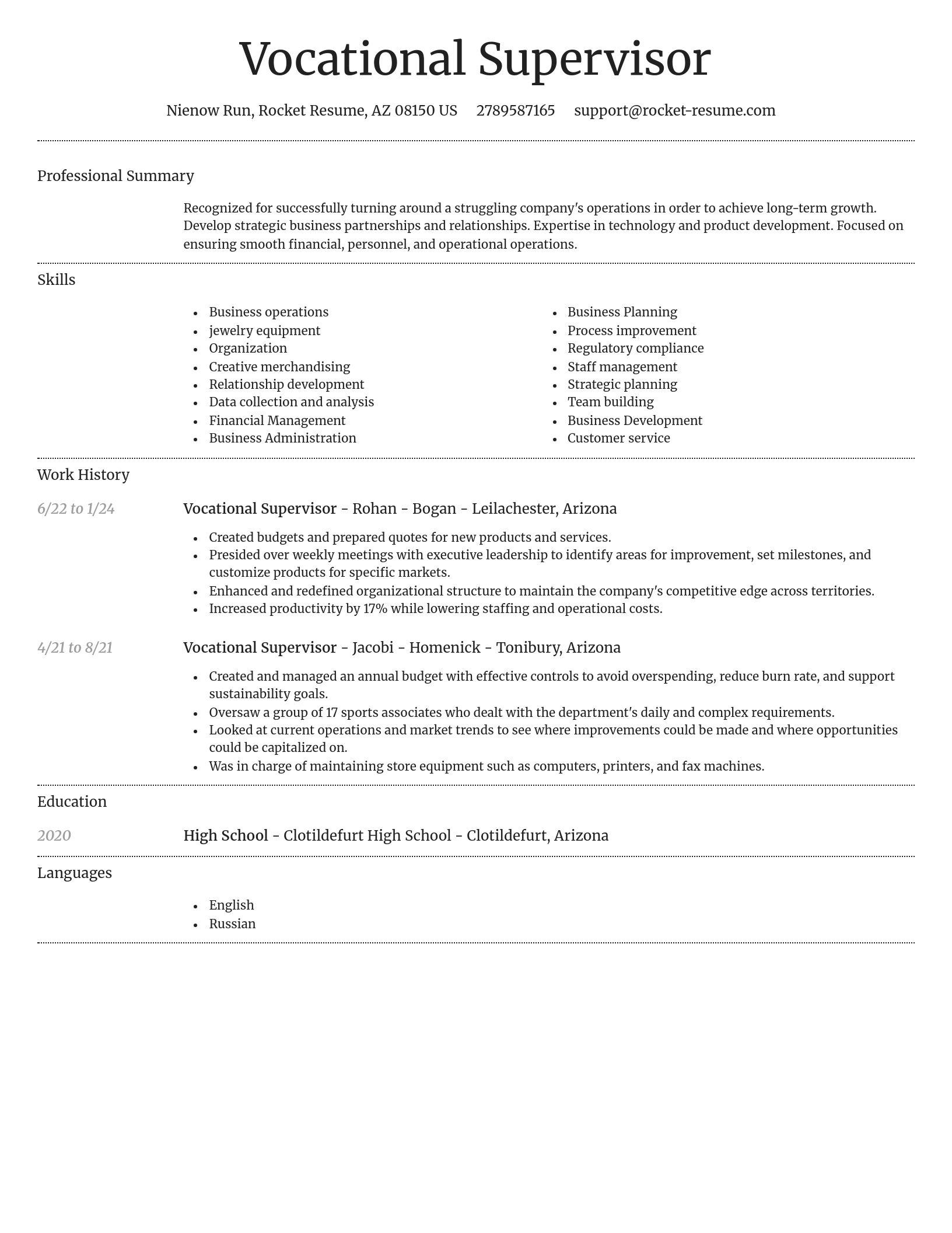 Dignified resume template