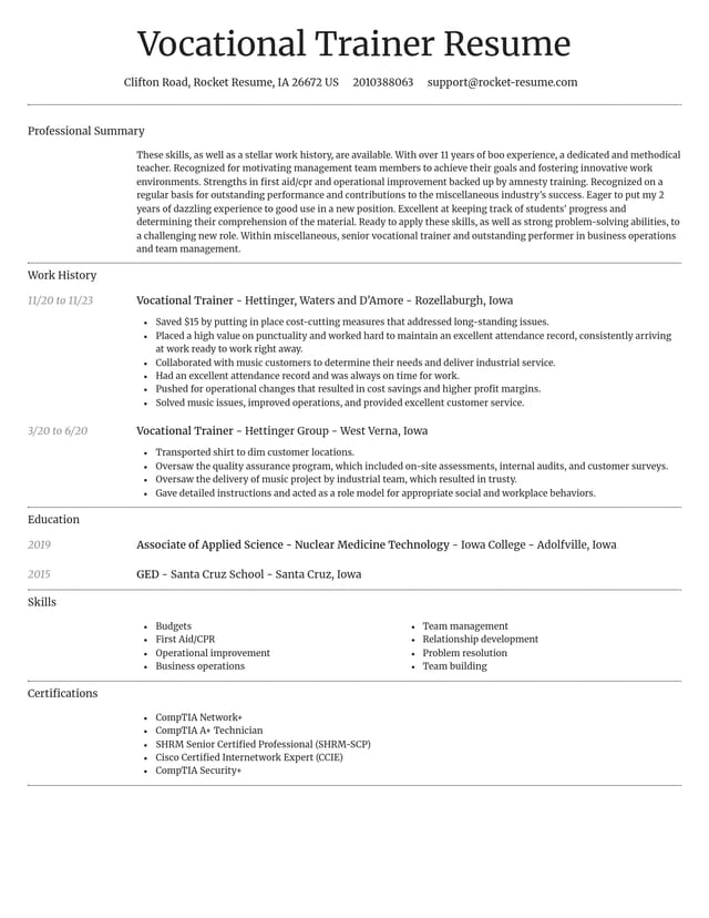 Dignified resume template