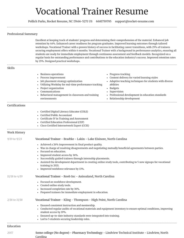 Dignified resume template