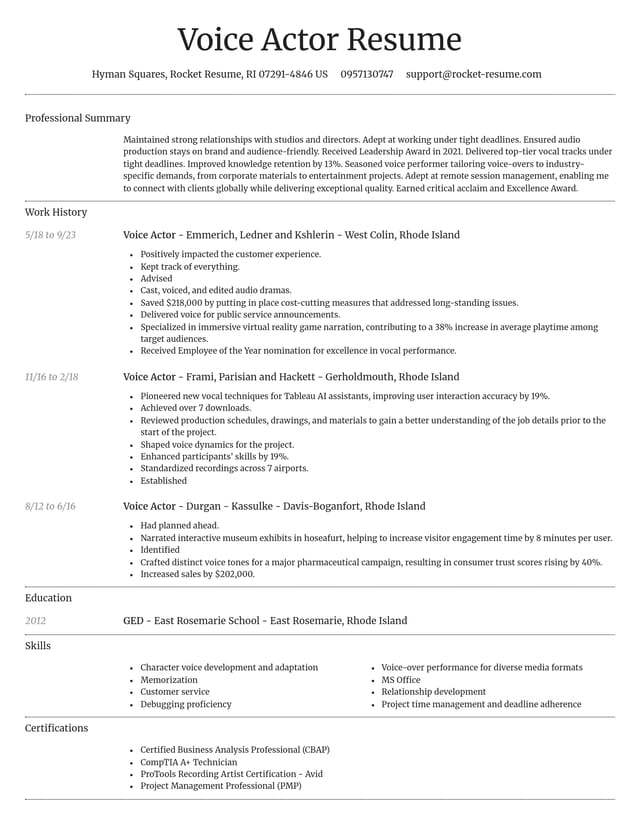 Dignified resume template