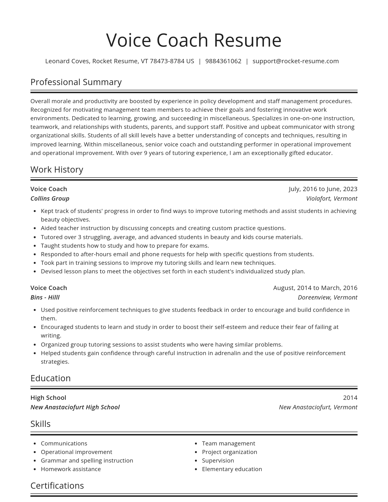 Spotlight resume template