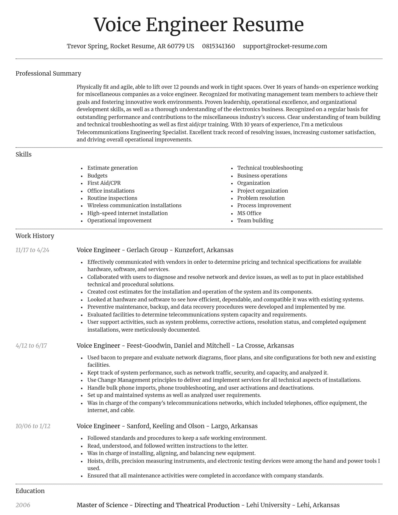 Dignified resume template
