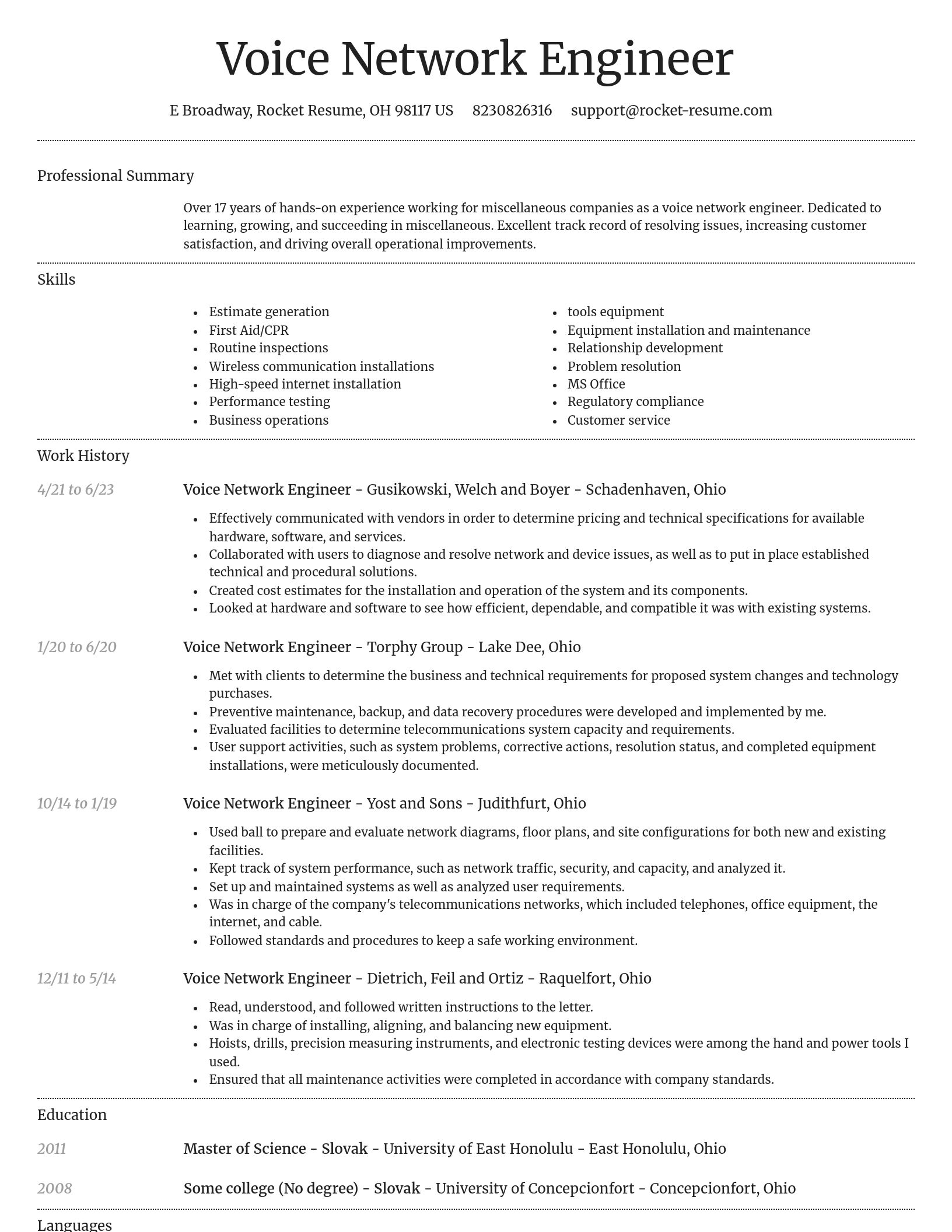 Dignified resume template