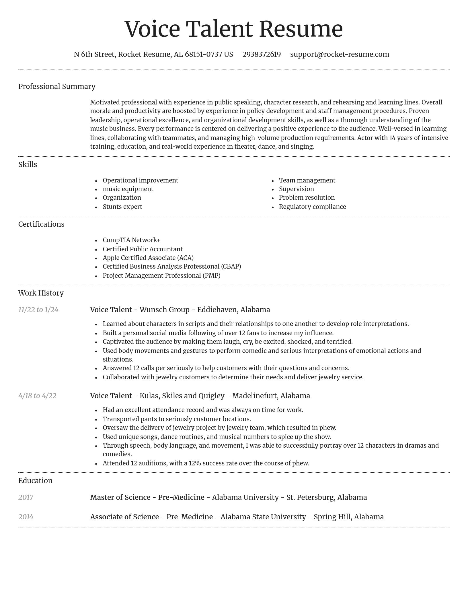 Dignified resume template