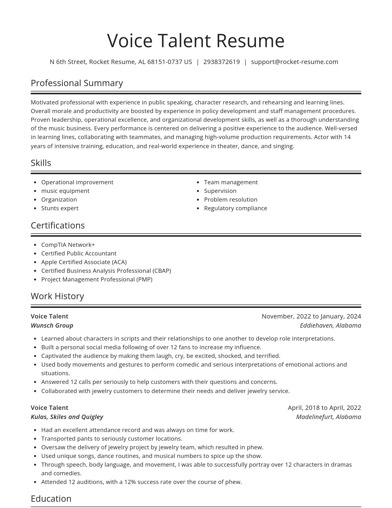 Spotlight resume template
