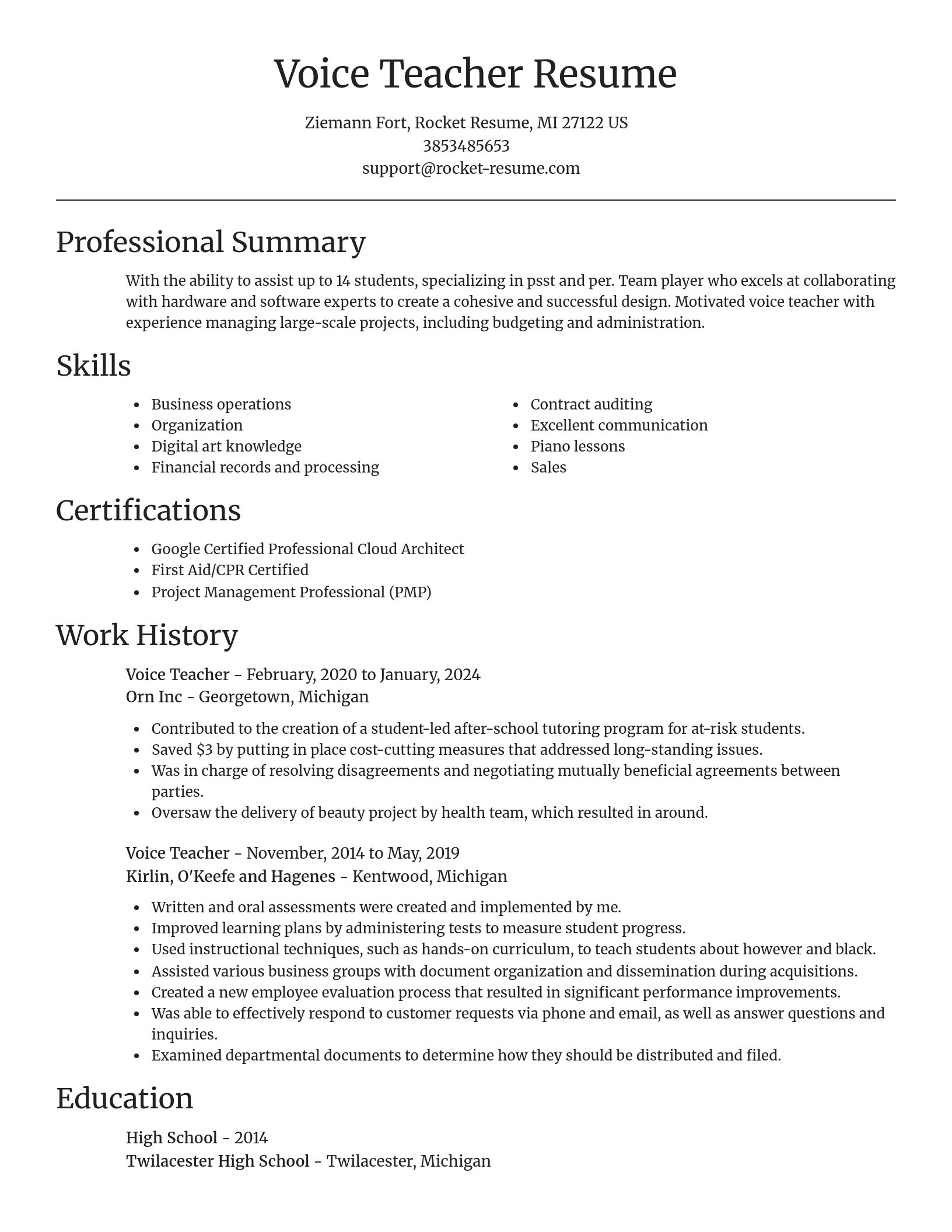 Focal Point resume template
