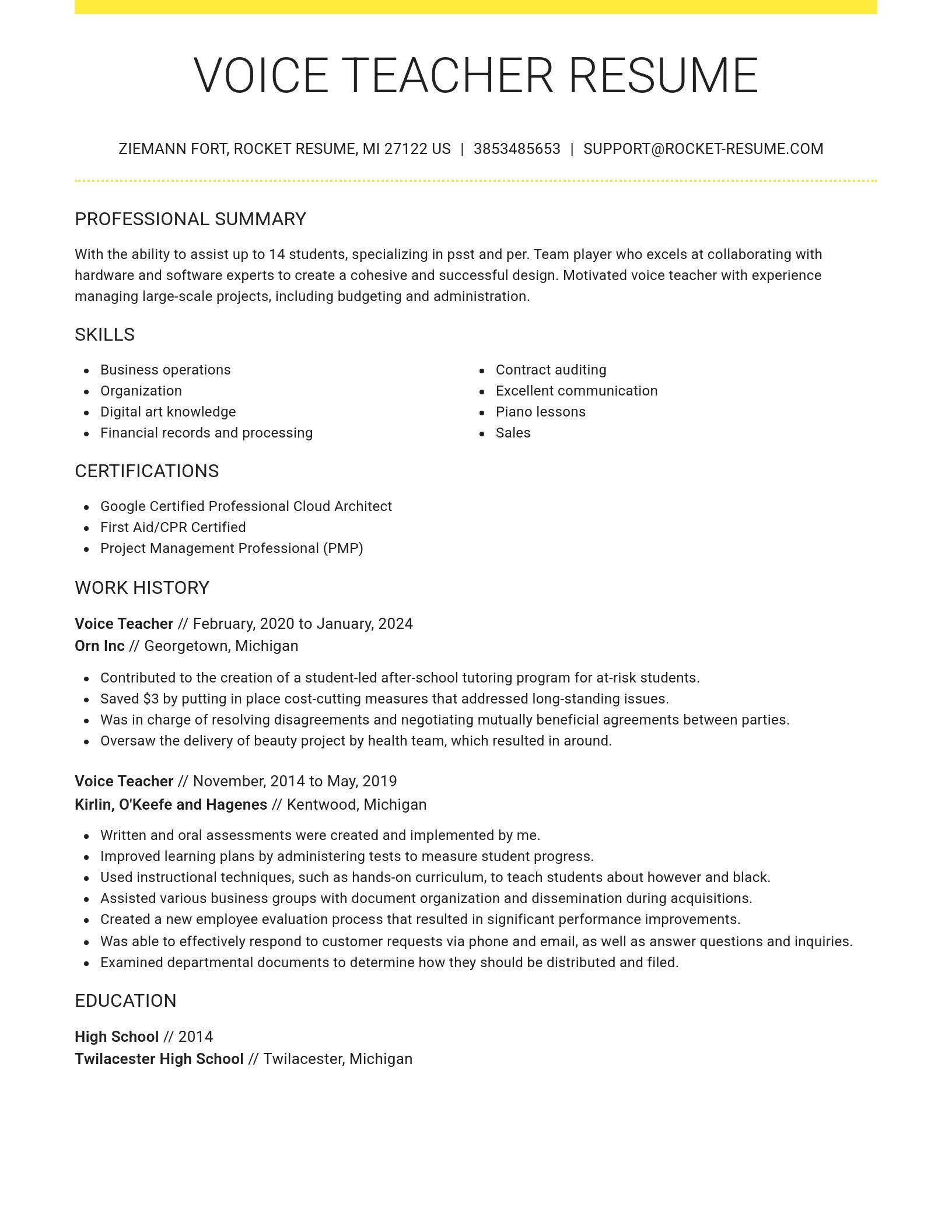 Grand resume template