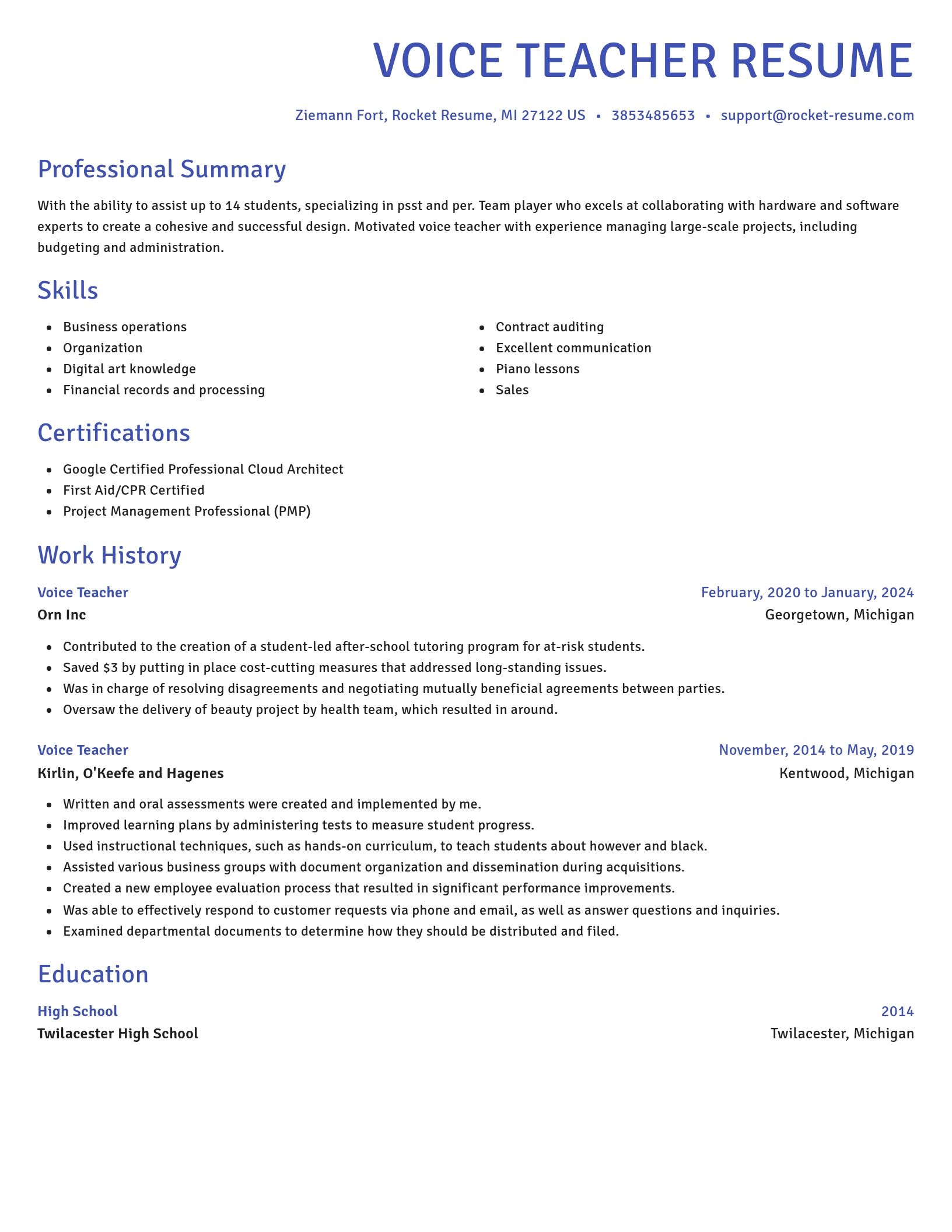 Novel resume template