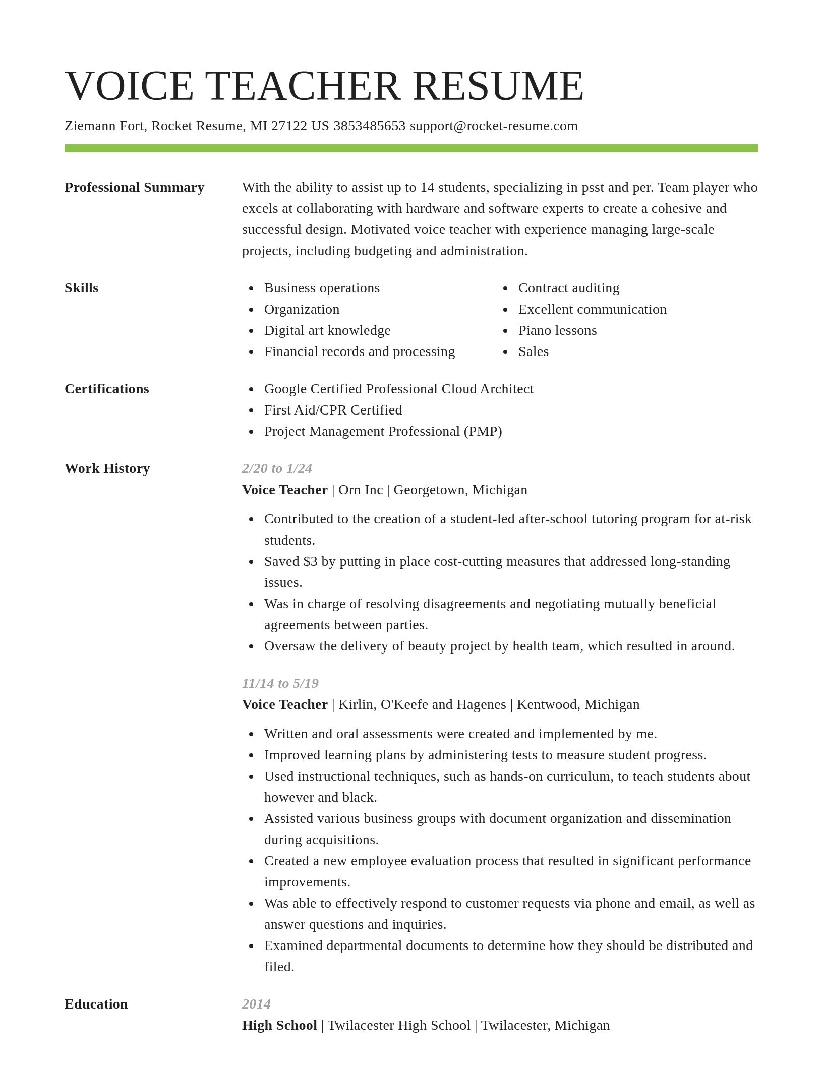 Smart resume template