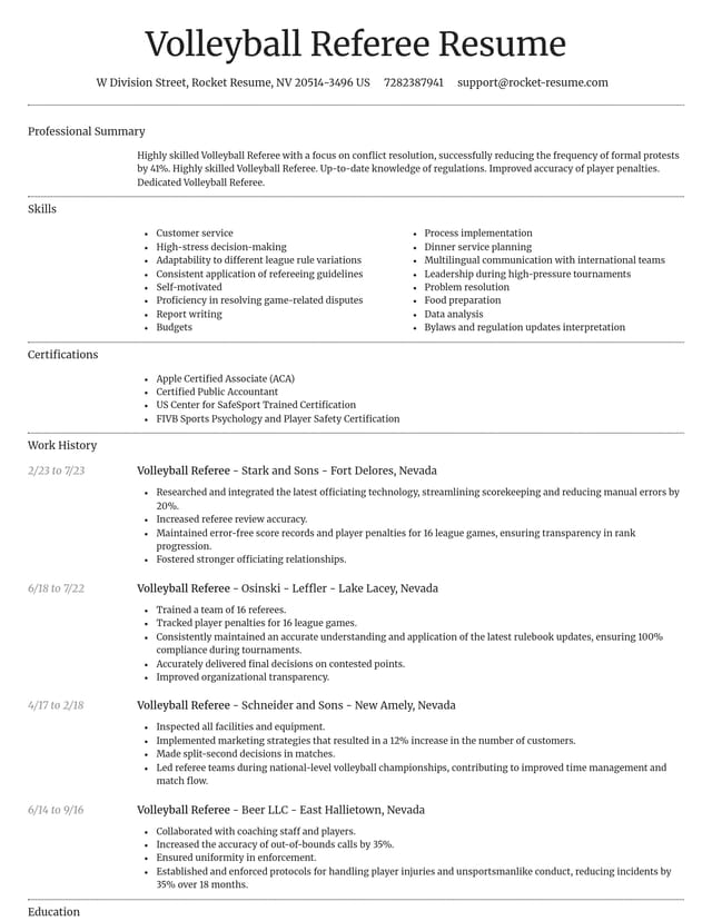 Dignified resume template