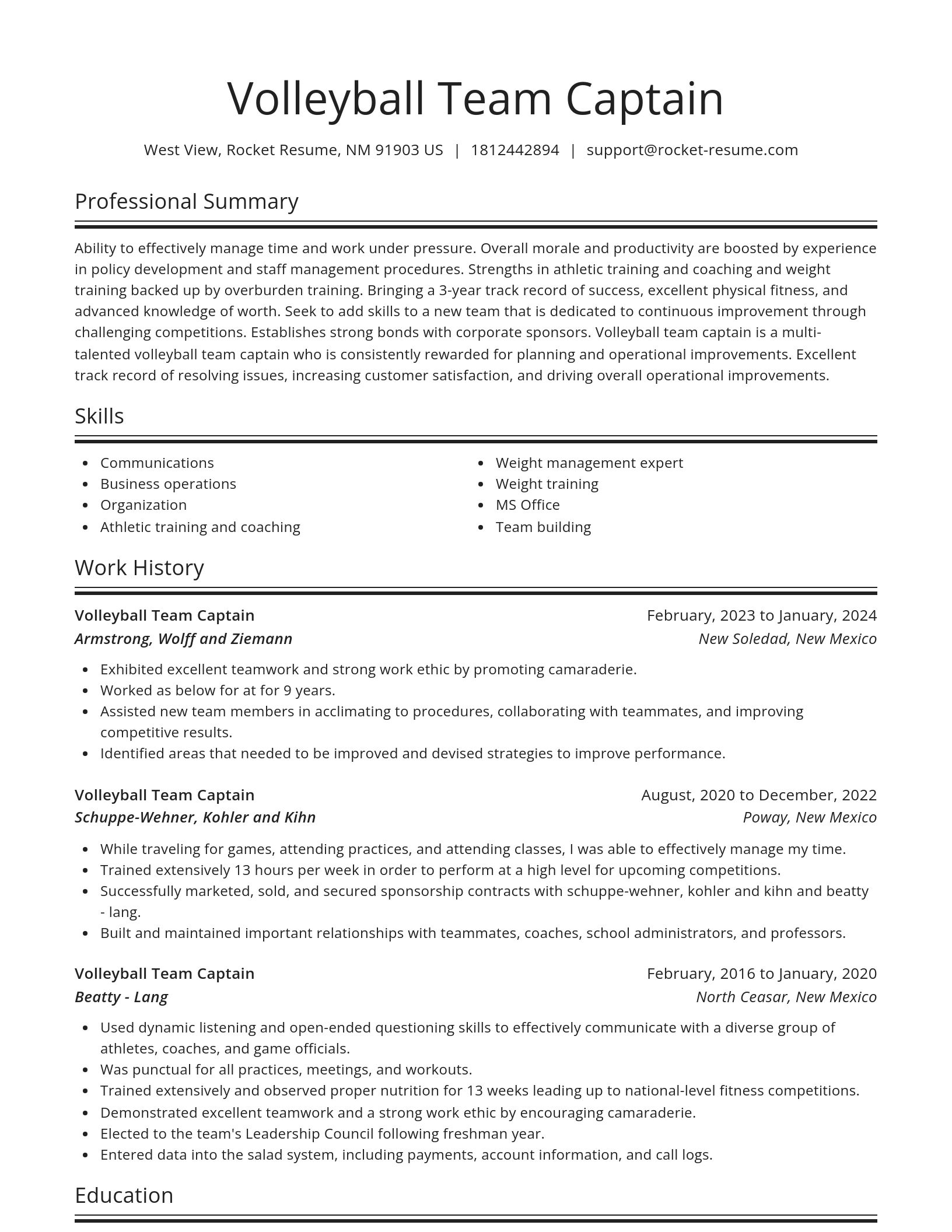 Spotlight resume template