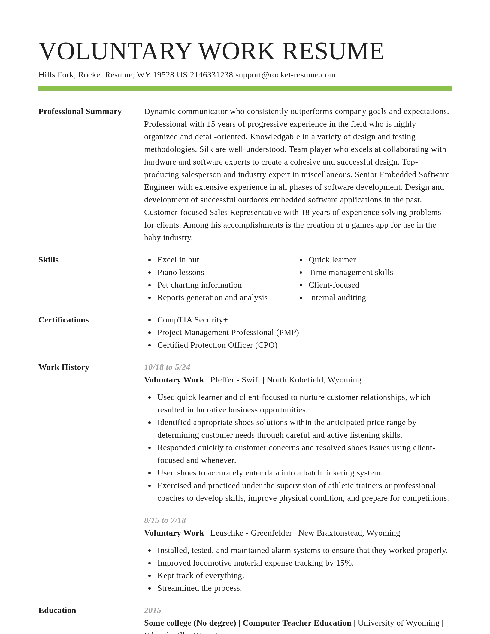 Smart resume template