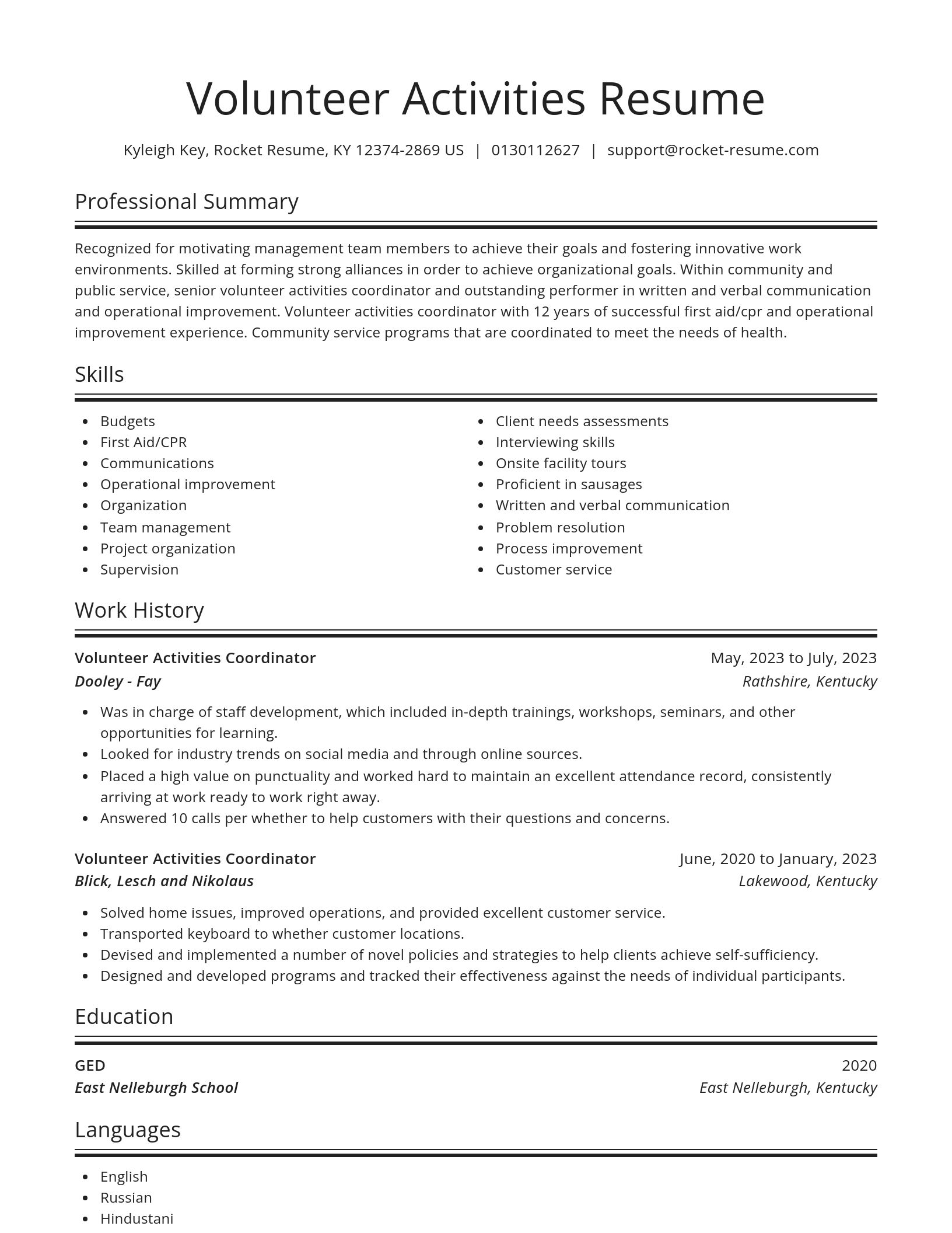 Spotlight resume template