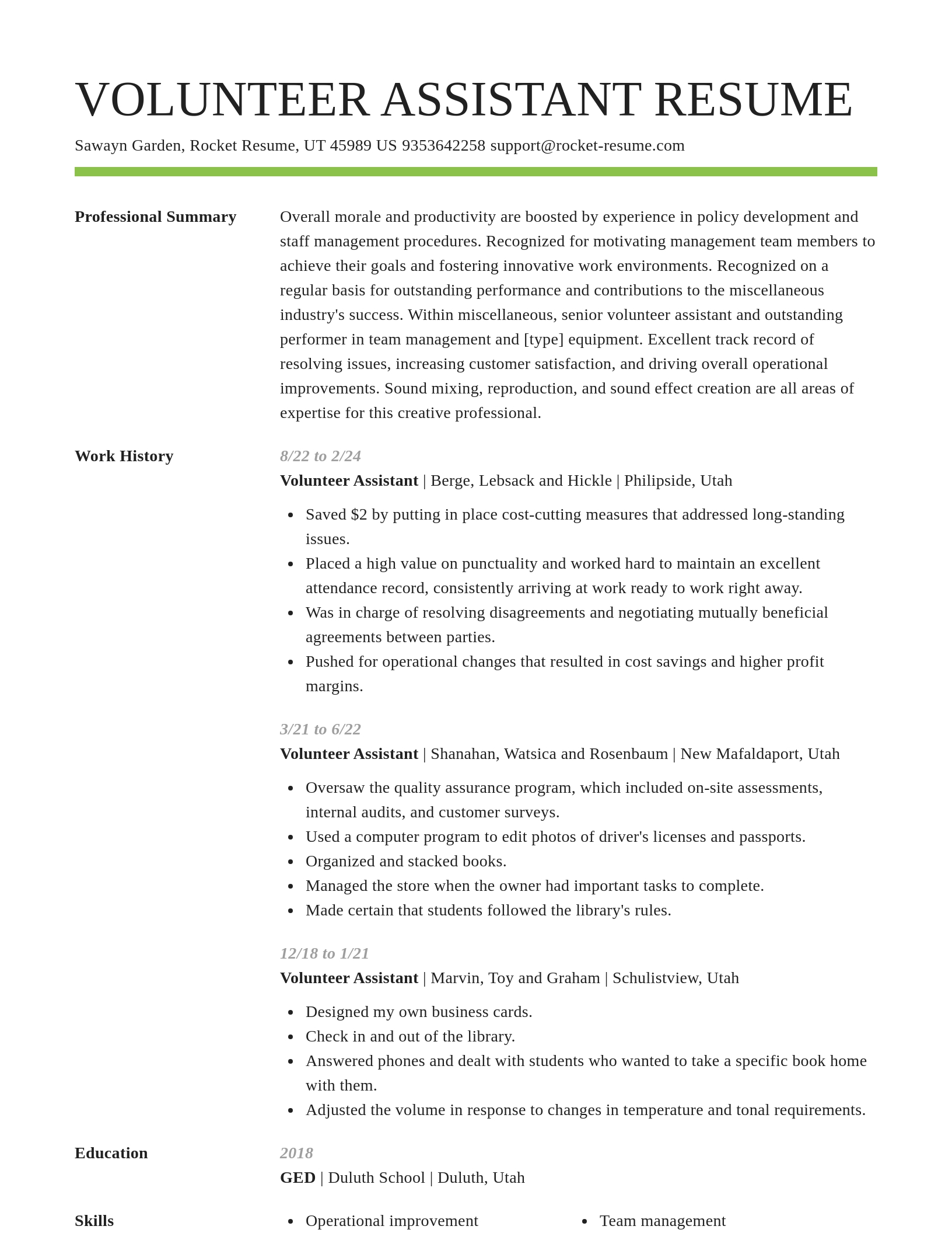 Smart resume template