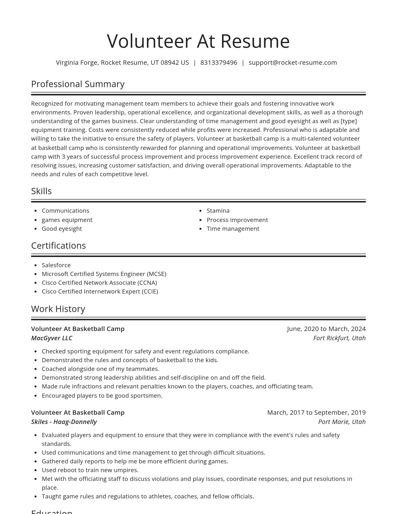 Spotlight resume template