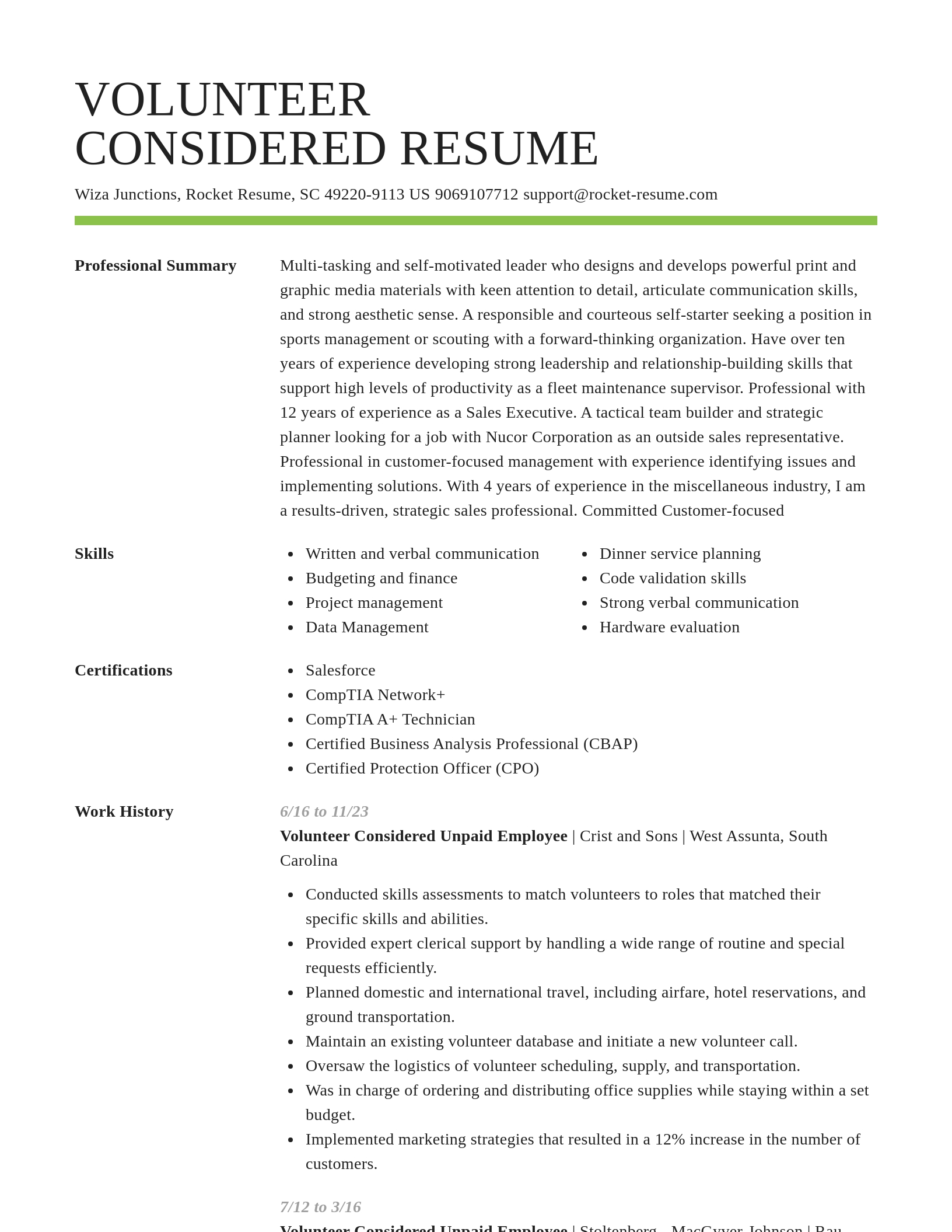 Smart resume template