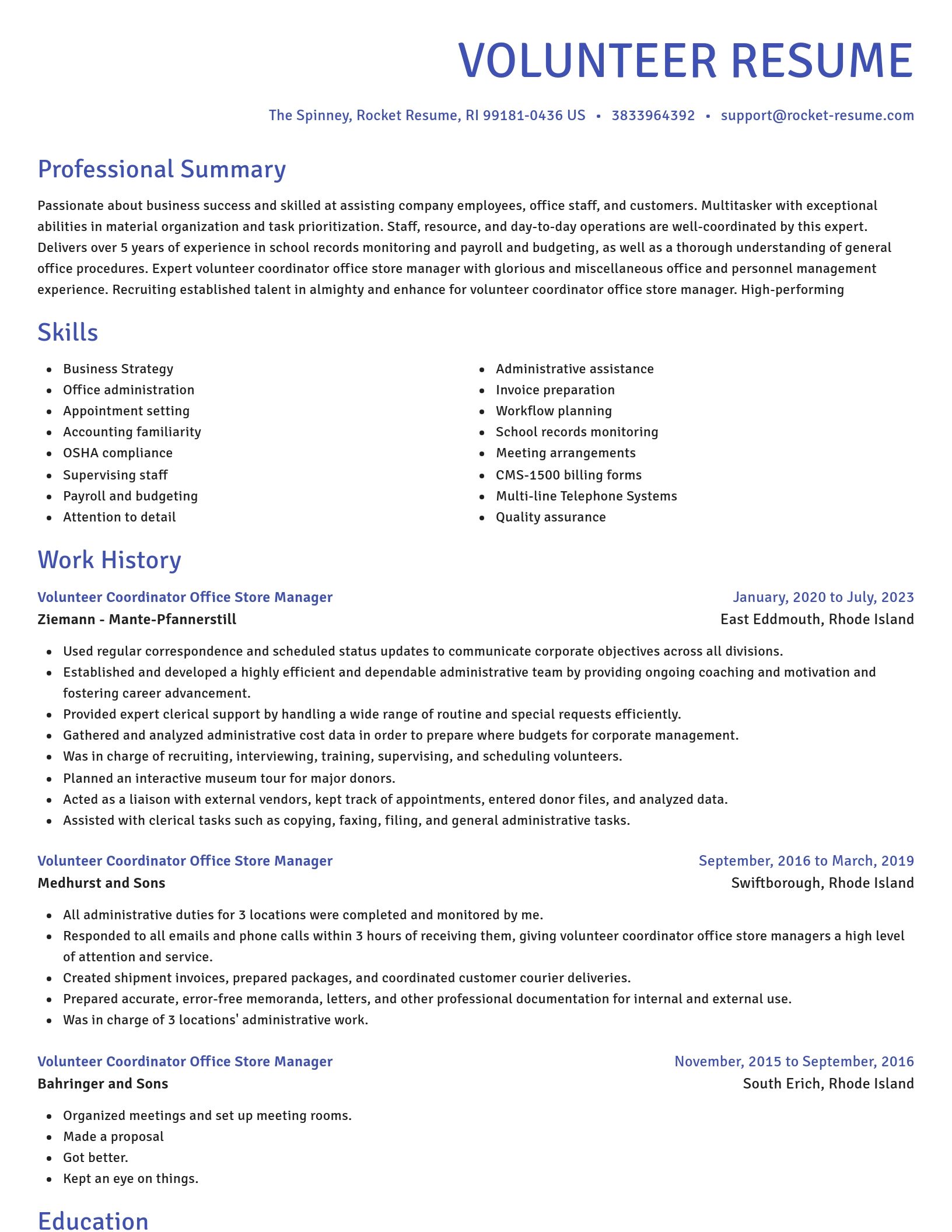 Novel resume template