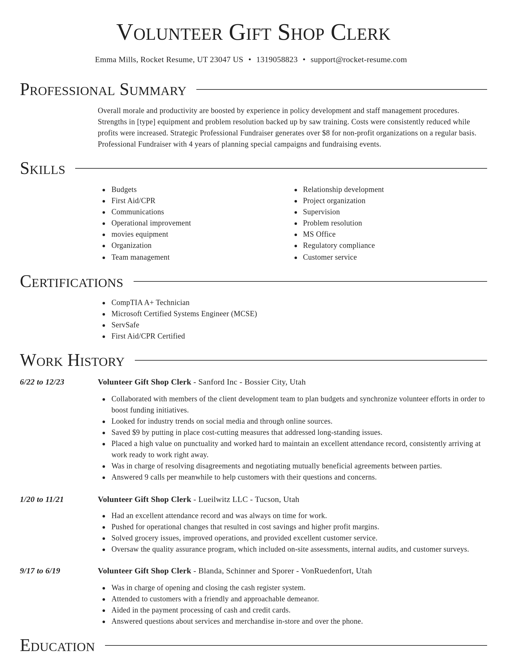 Director resume template