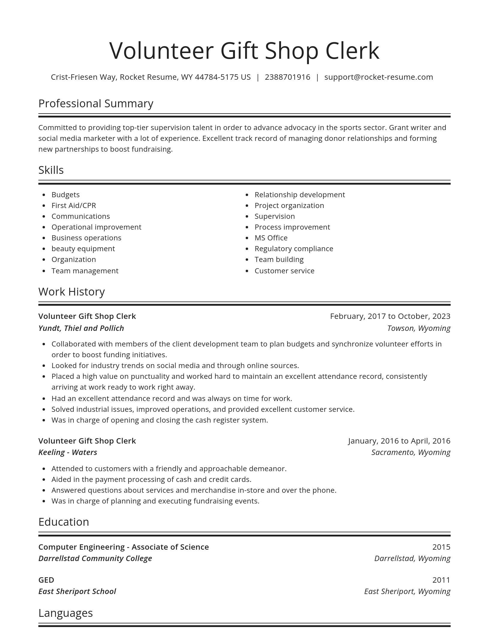 Spotlight resume template