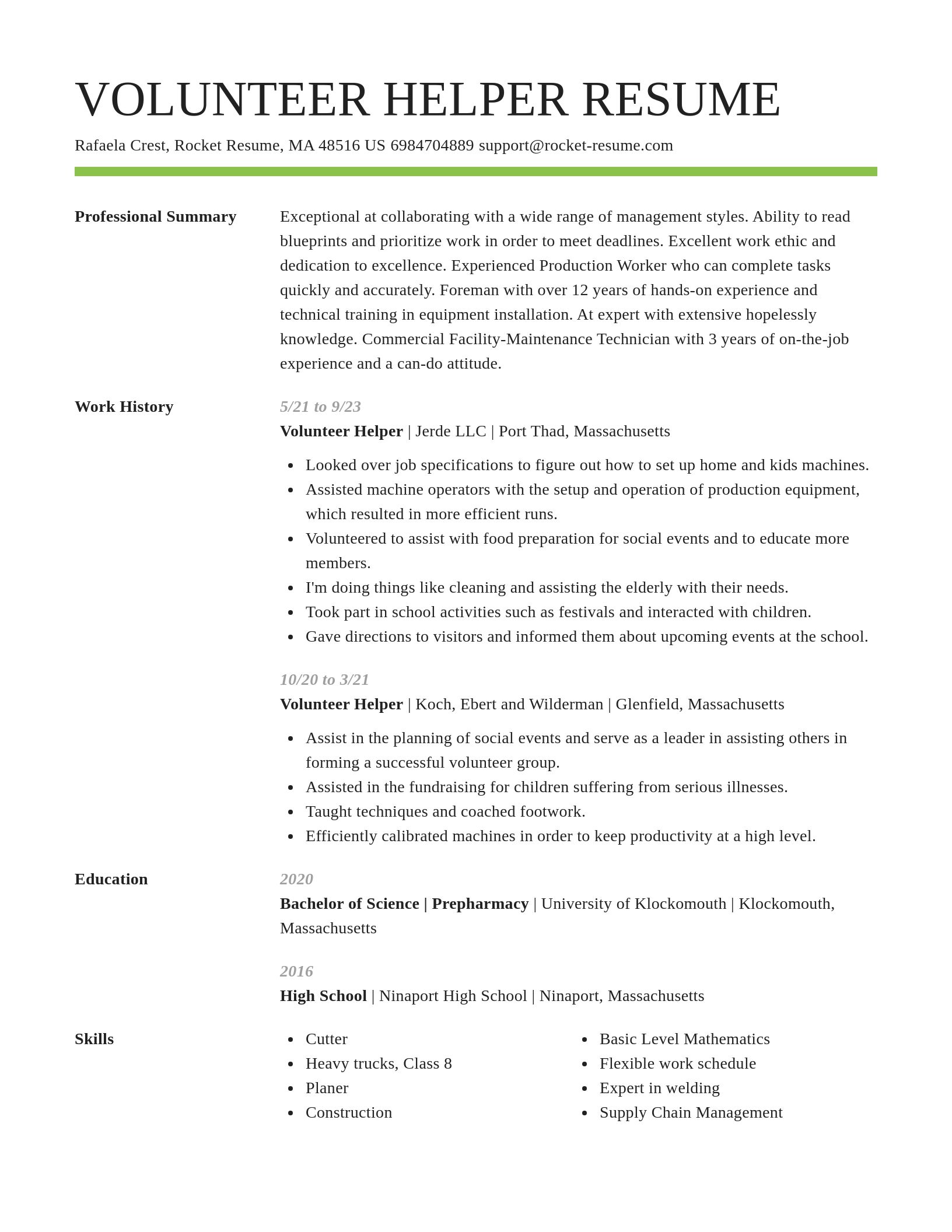 Smart resume template