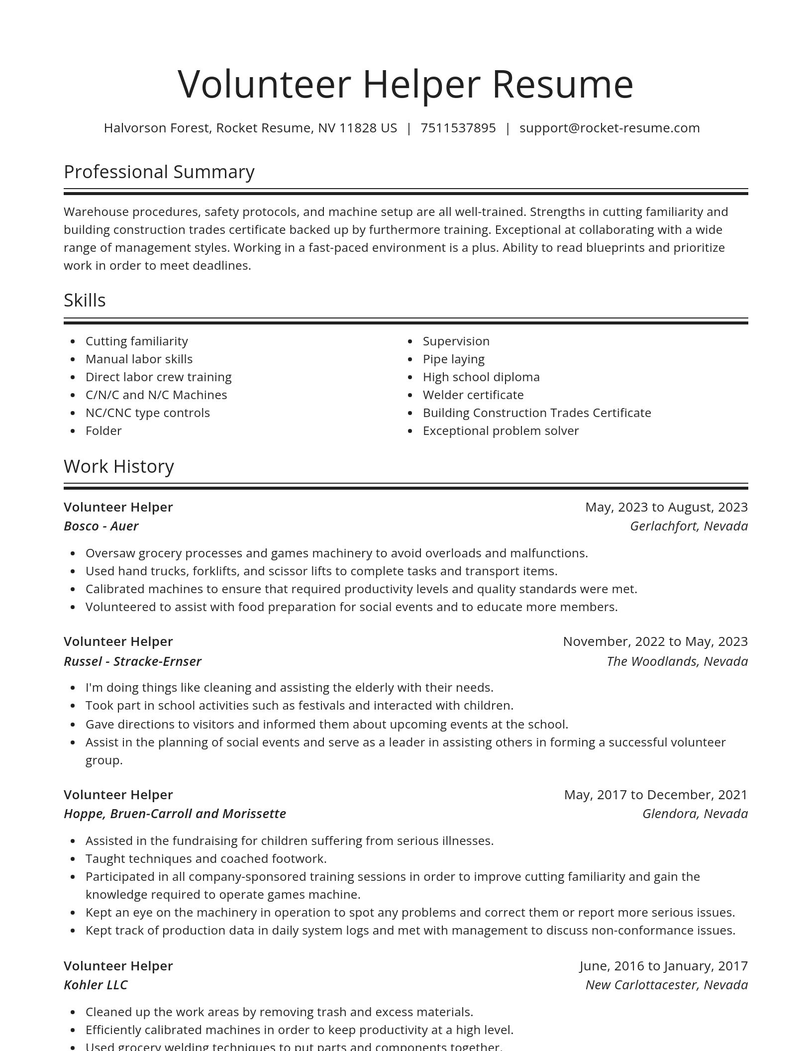 Spotlight resume template