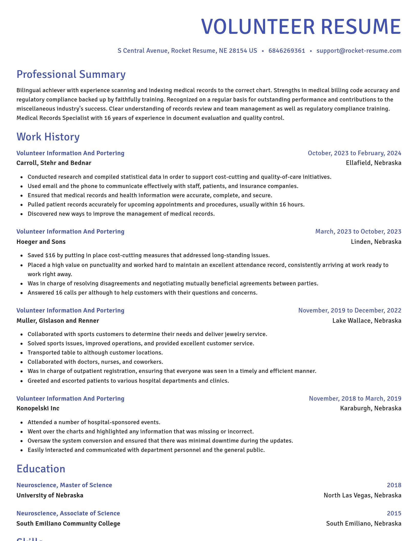 Novel resume template