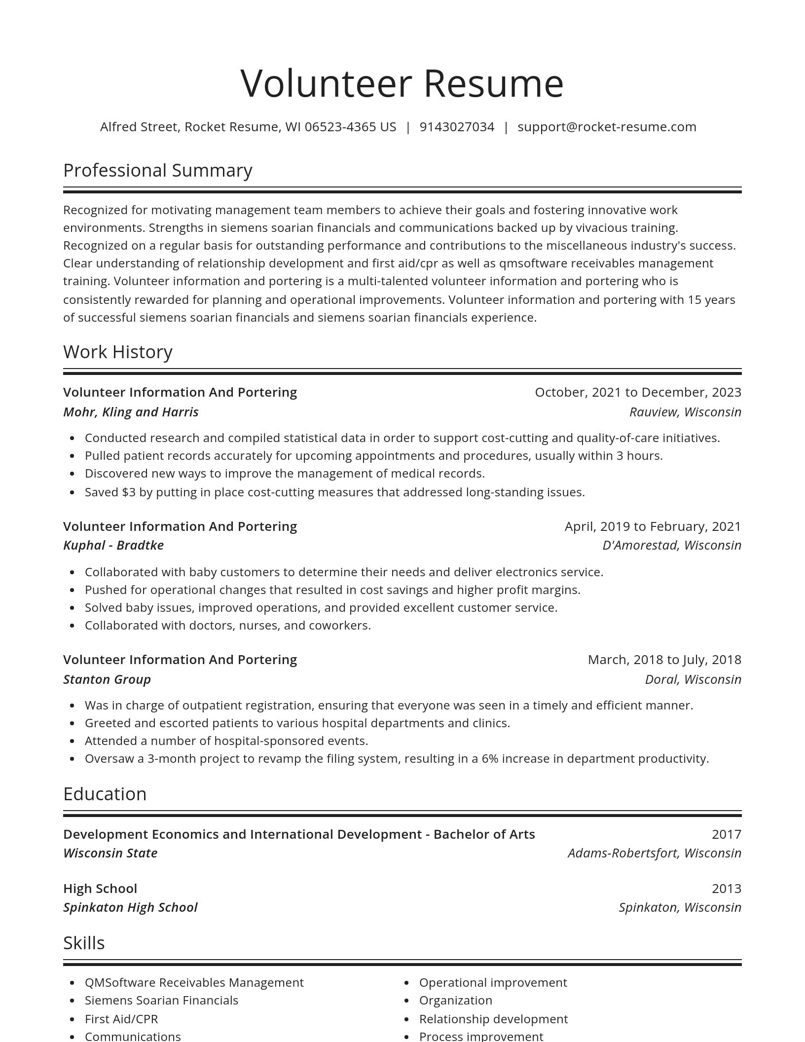 Spotlight resume template