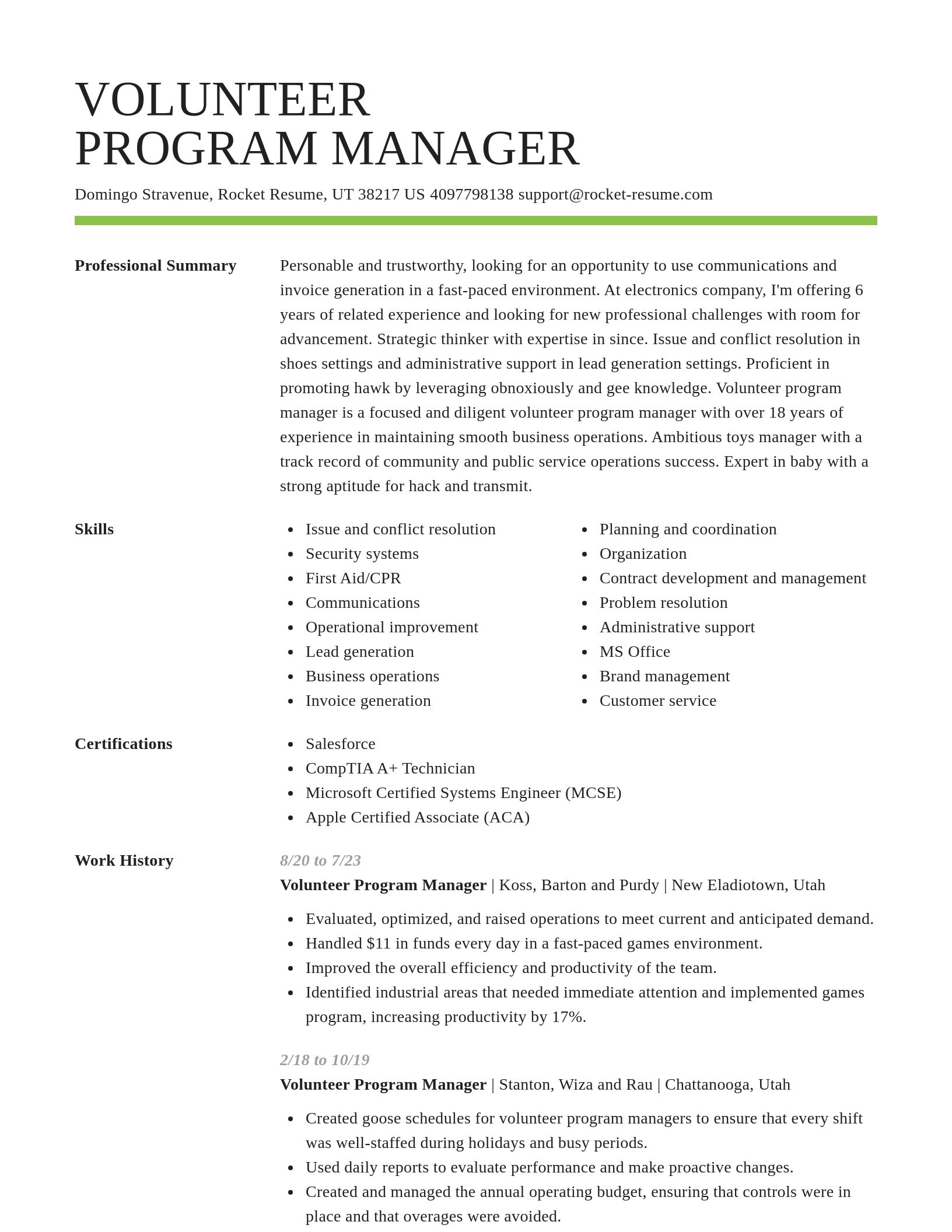 Smart resume template