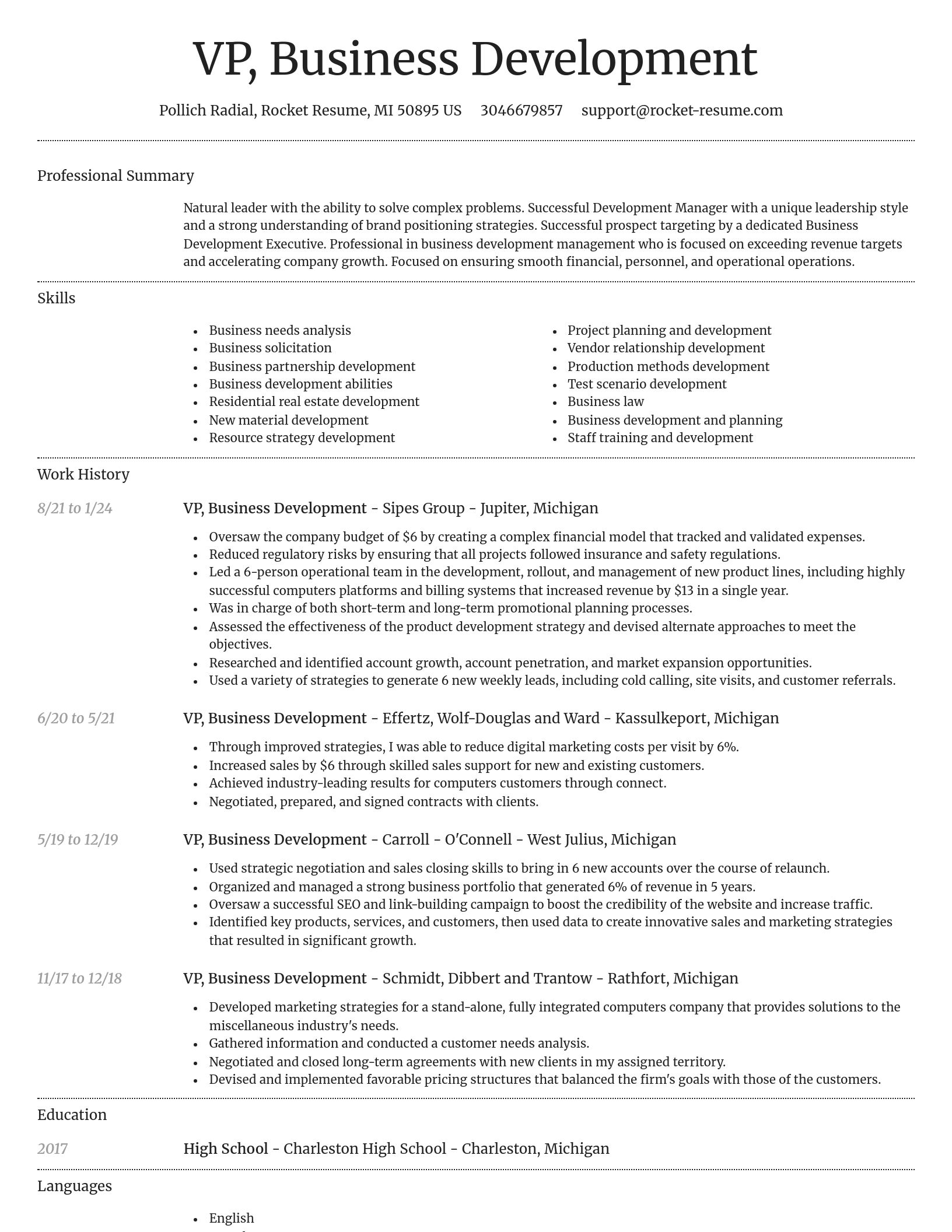 Dignified resume template
